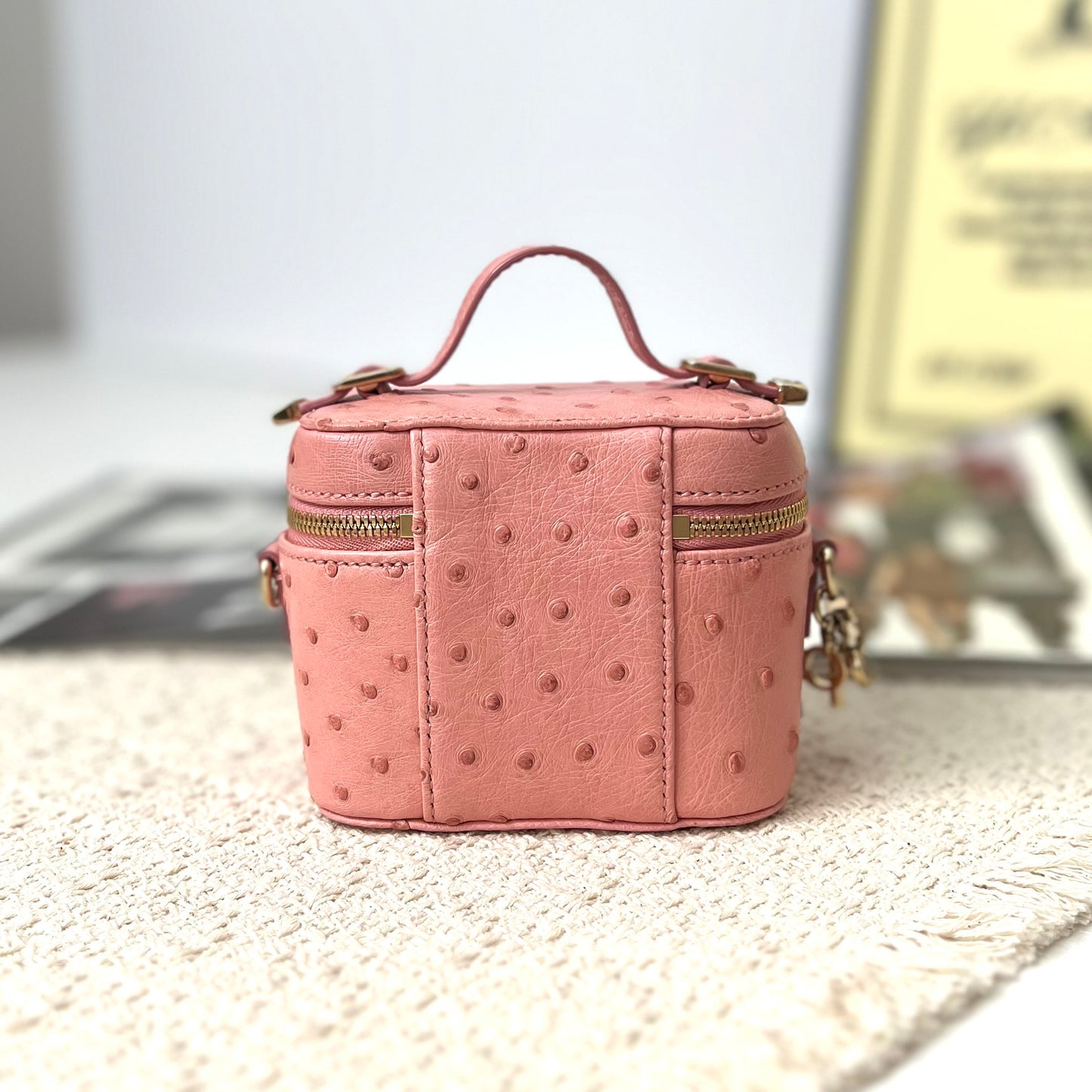Dior - Lady Dior - Exotic leathers - Ostrich - Pink - (mini)