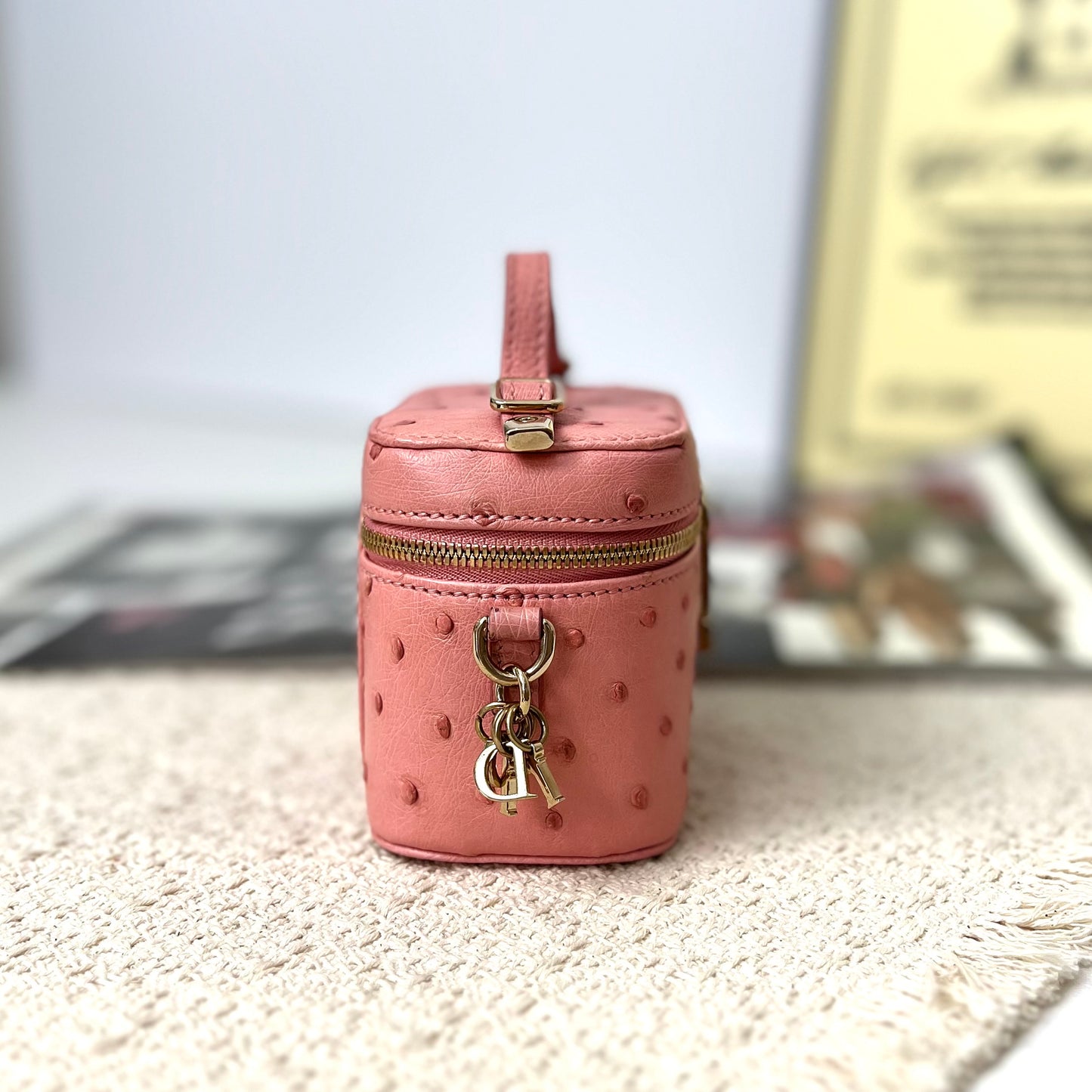 Dior - Lady Dior - Exotic leathers - Ostrich - Pink - (mini)