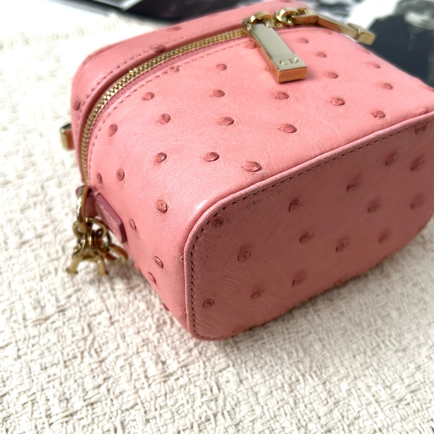 Dior - Lady Dior - Exotic leathers - Ostrich - Pink - (mini)