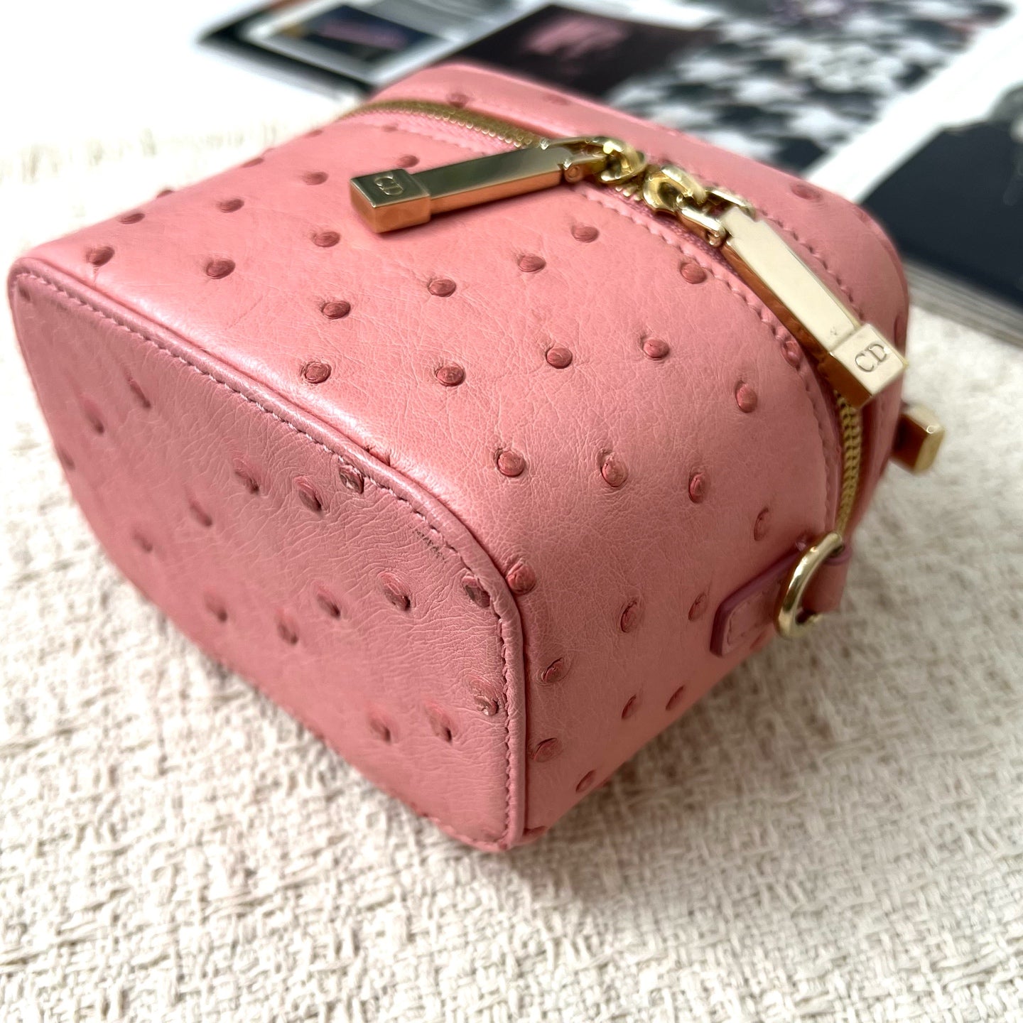 Dior - Lady Dior - Exotic leathers - Ostrich - Pink - (mini)