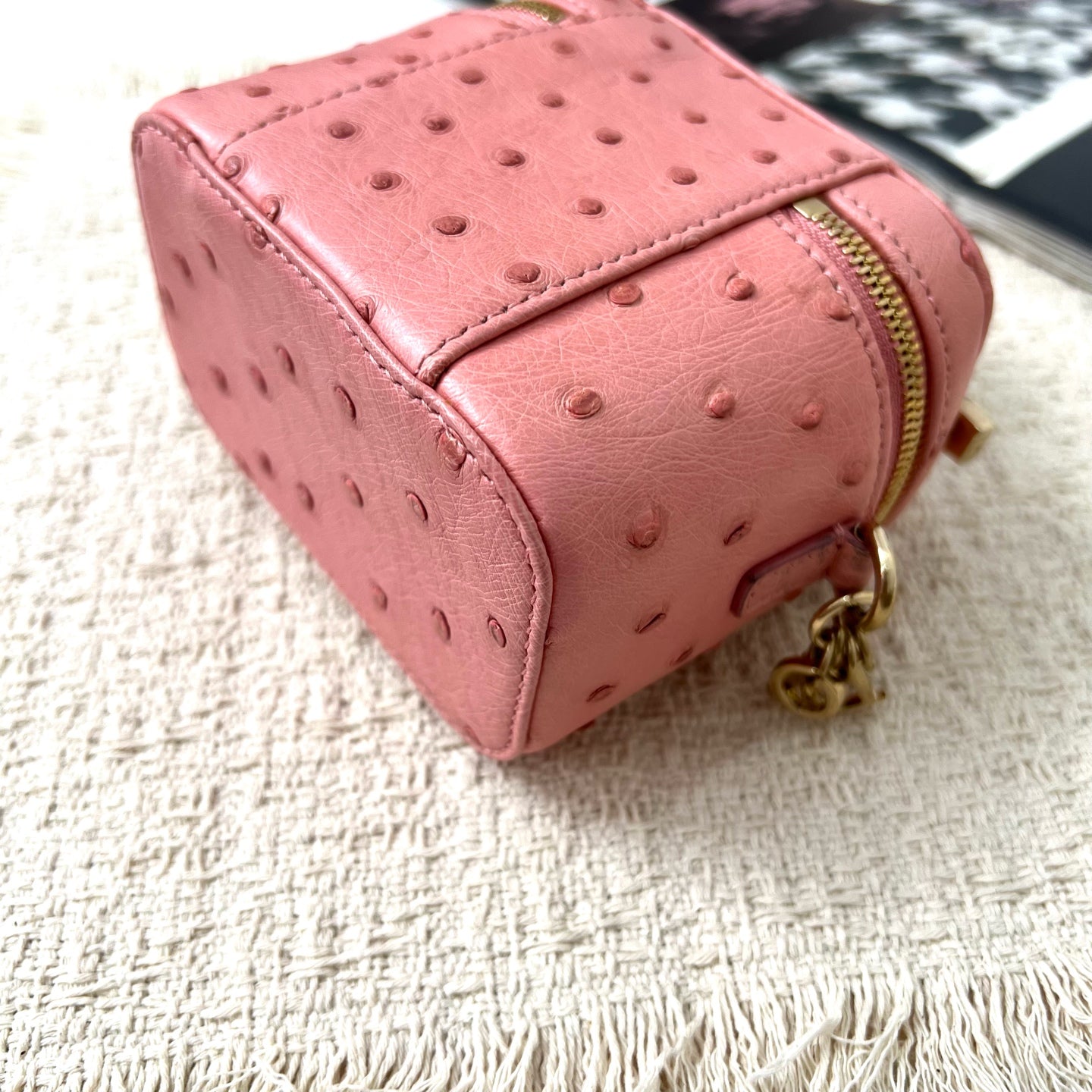 Dior - Lady Dior - Exotic leathers - Ostrich - Pink - (mini)