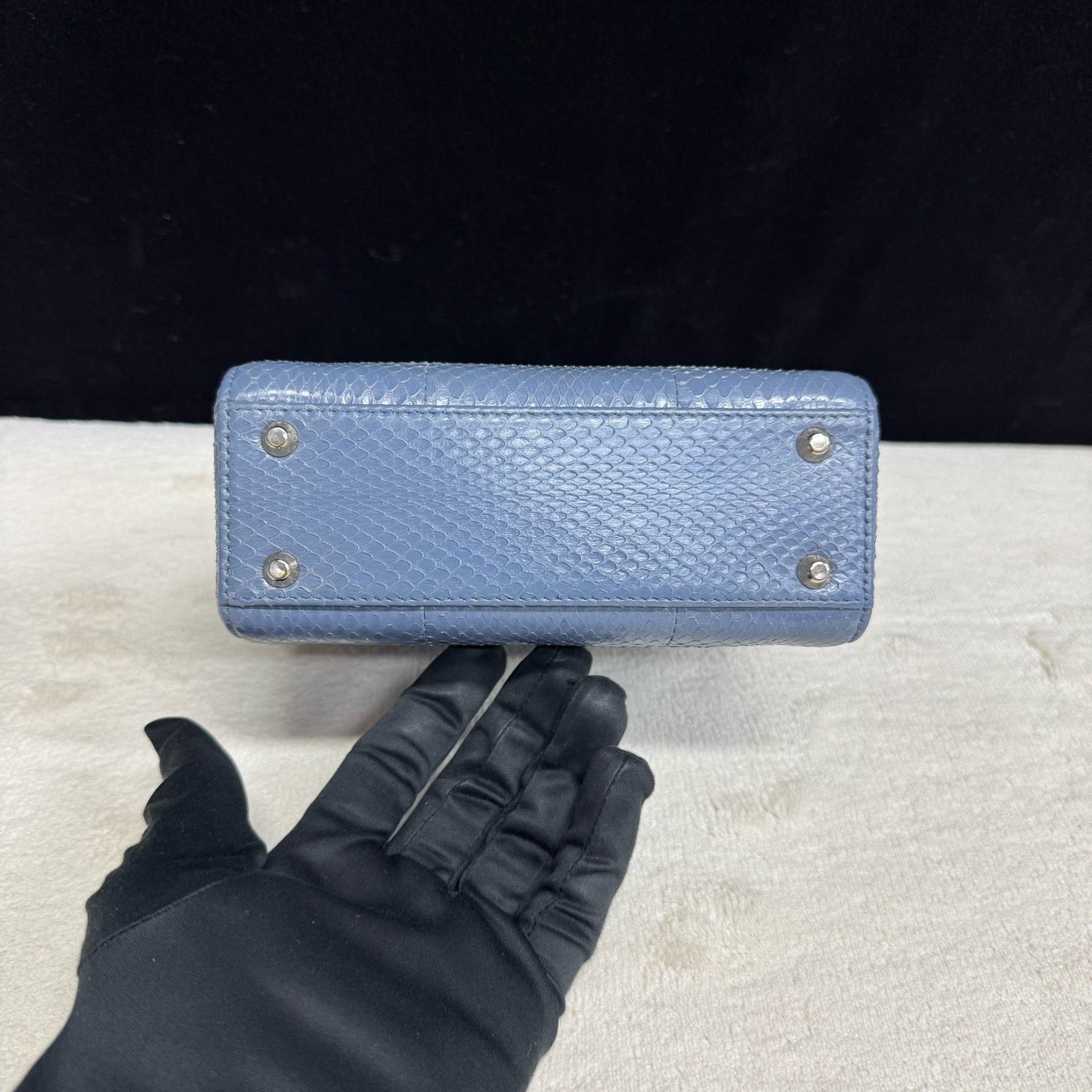 Dior - Lady Dior - Exotic leathers - Python - Blue - (mini)