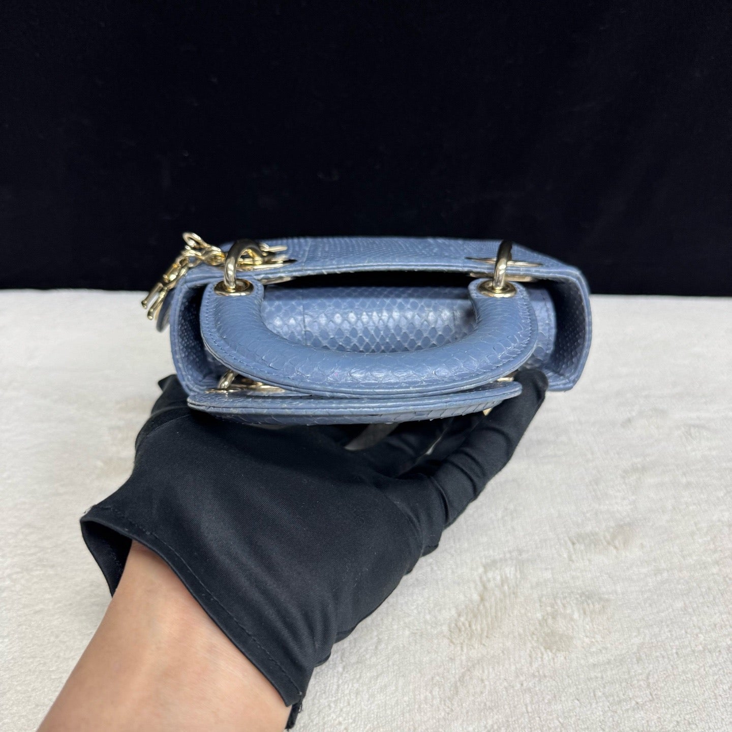 Dior - Lady Dior - Exotic leathers - Python - Blue - (mini)