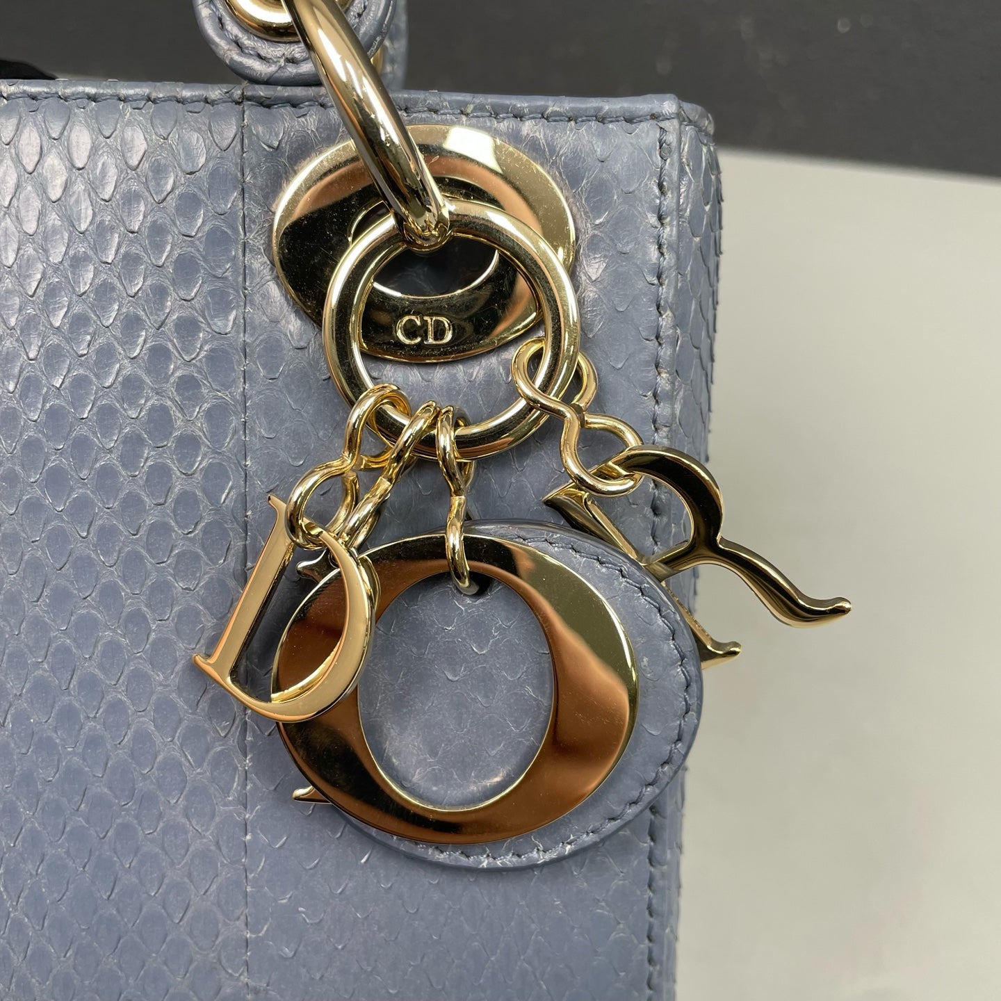 Dior - Lady Dior - Exotic leathers - Python - Blue - (mini)