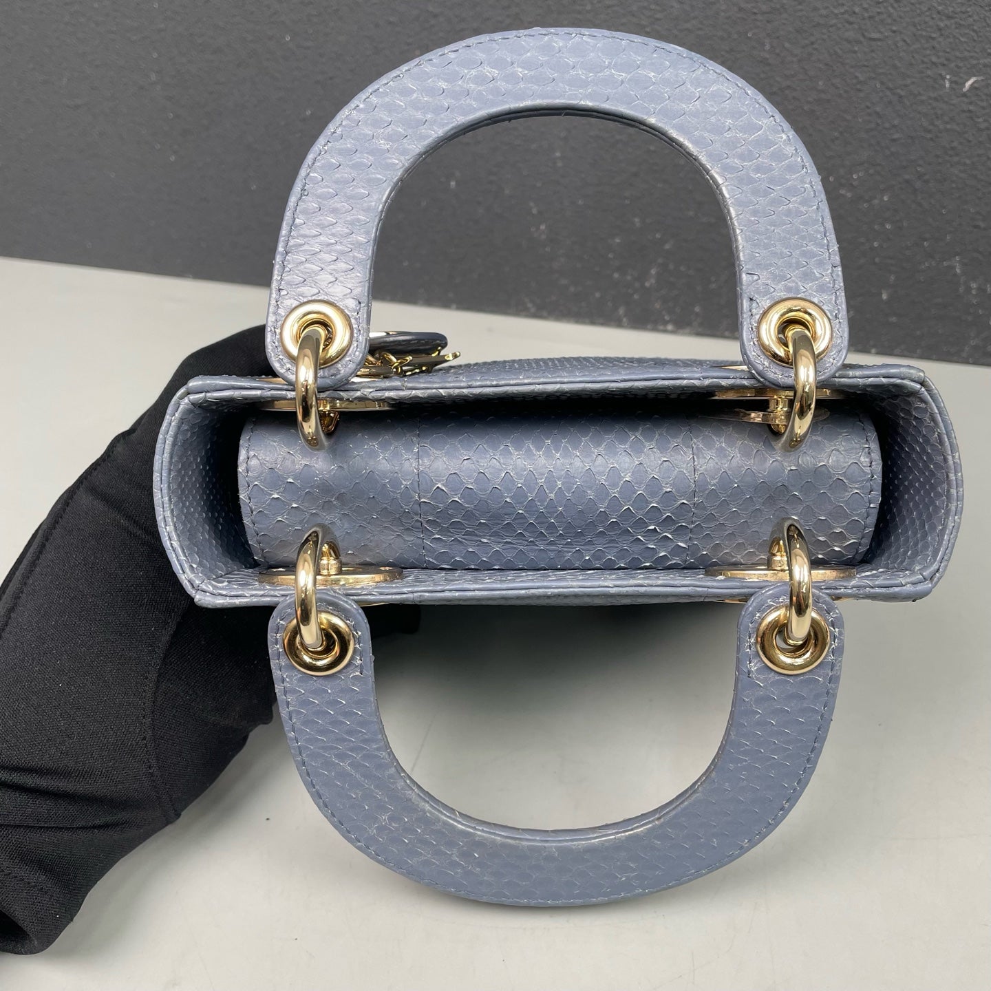 Dior - Lady Dior - Exotic leathers - Python - Blue - (mini)