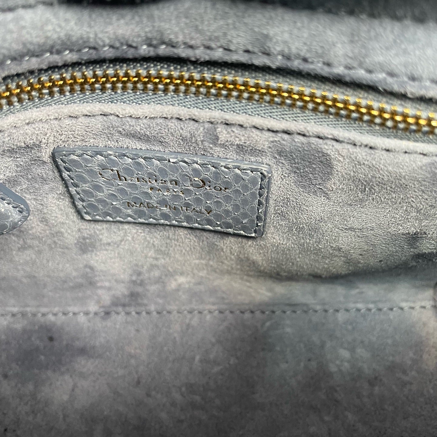 Dior - Lady Dior - Exotic leathers - Python - Blue - (mini)