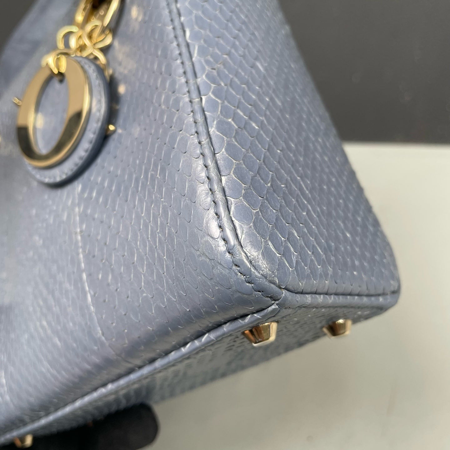 Dior - Lady Dior - Exotic leathers - Python - Blue - (mini)