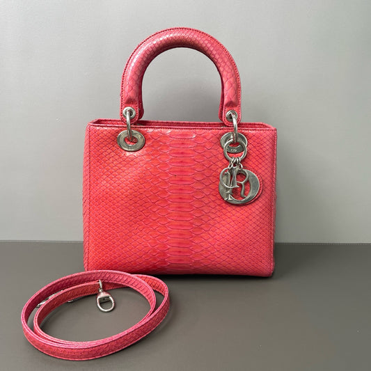 Dior - Lady Dior - Exotic leathers - Python - Pink - (medium)