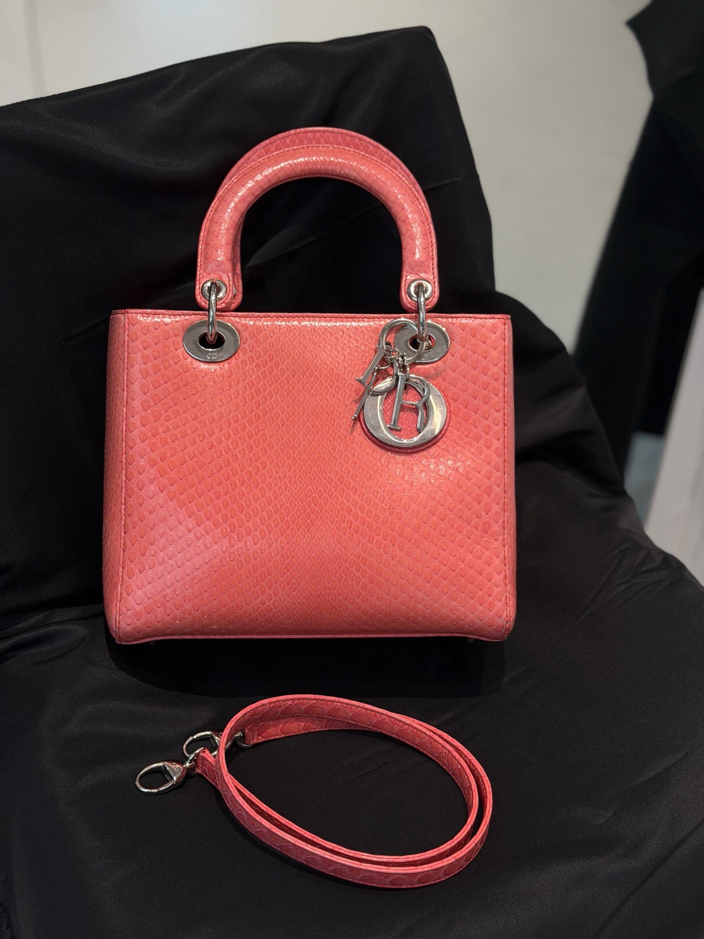 Dior - Lady Dior - Exotic leathers - Python - Pink - (medium)