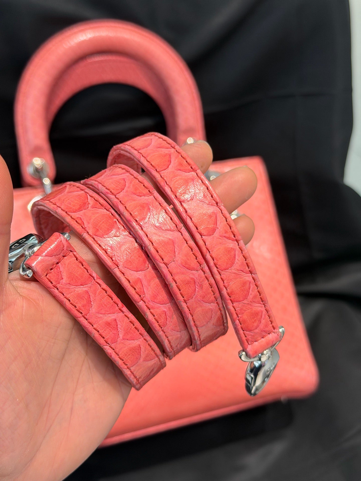 Dior - Lady Dior - Exotic leathers - Python - Pink - (medium)