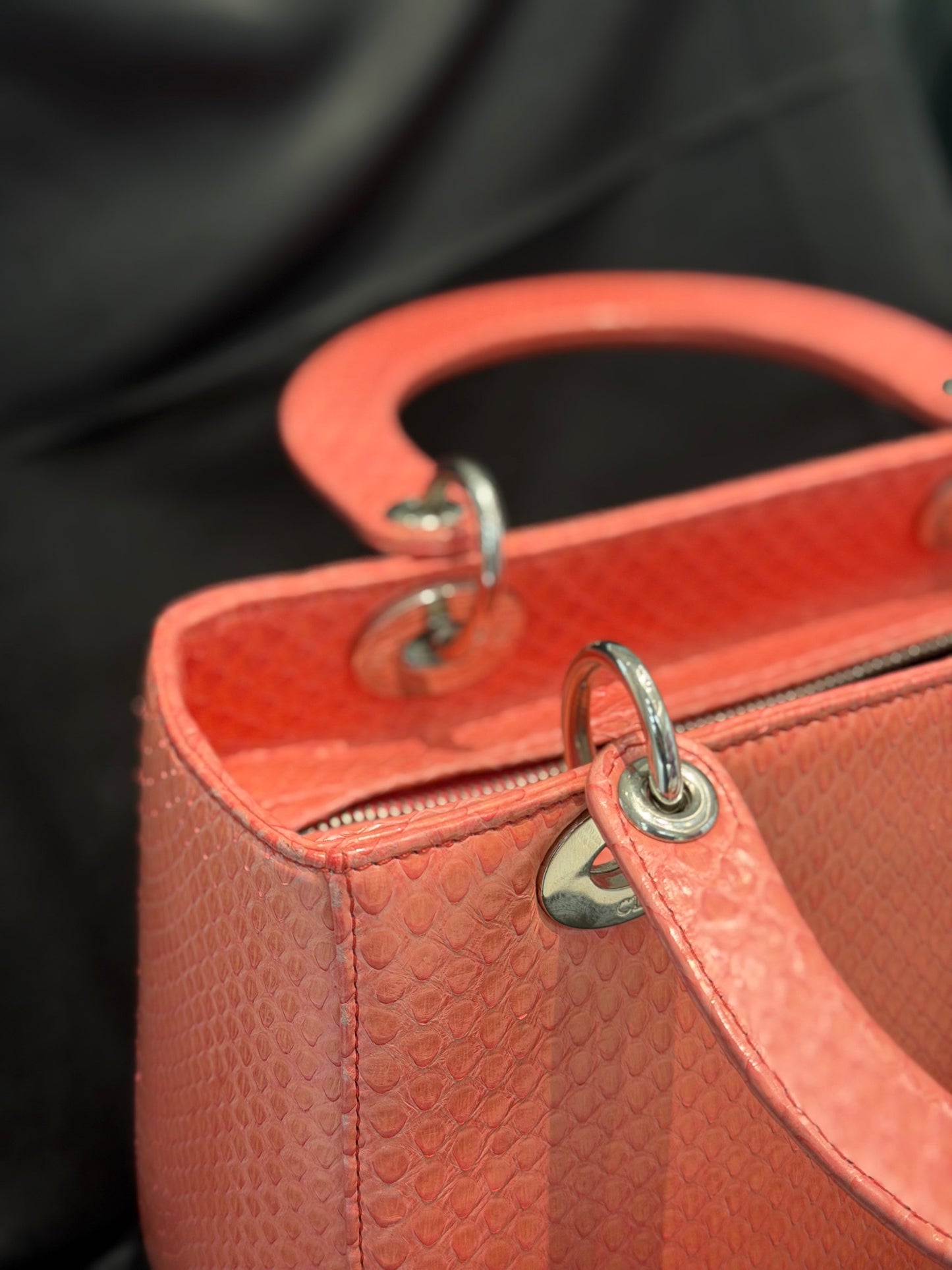 Dior - Lady Dior - Exotic leathers - Python - Pink - (medium)