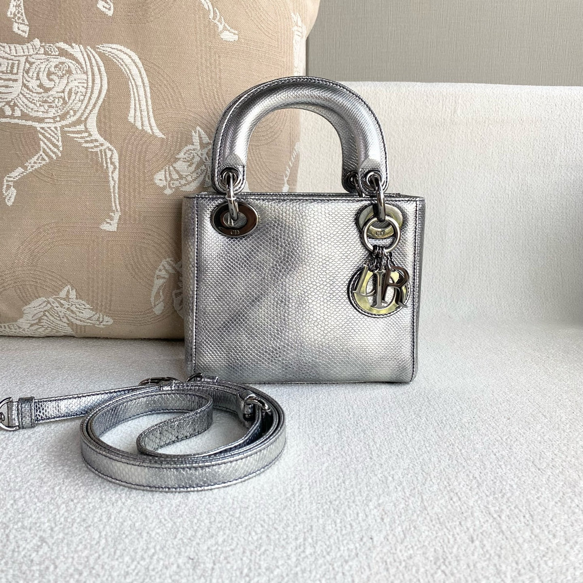 Dior - Lady Dior - Exotic leathers - Python - Silver - (mini)
