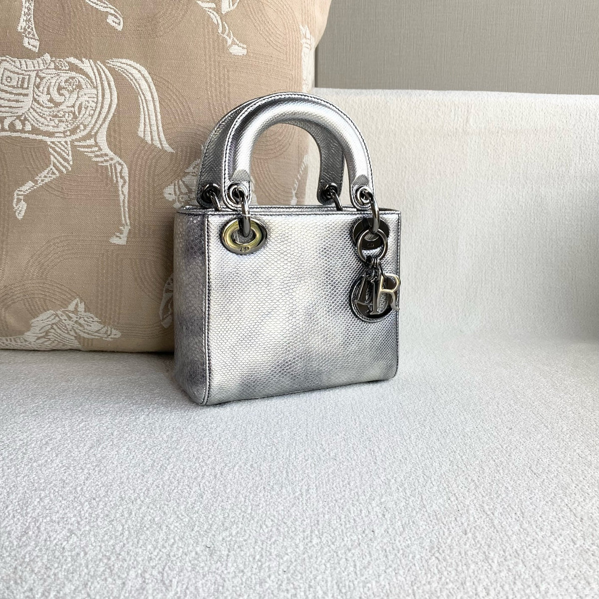 Dior - Lady Dior - Exotic leathers - Python - Silver - (mini)