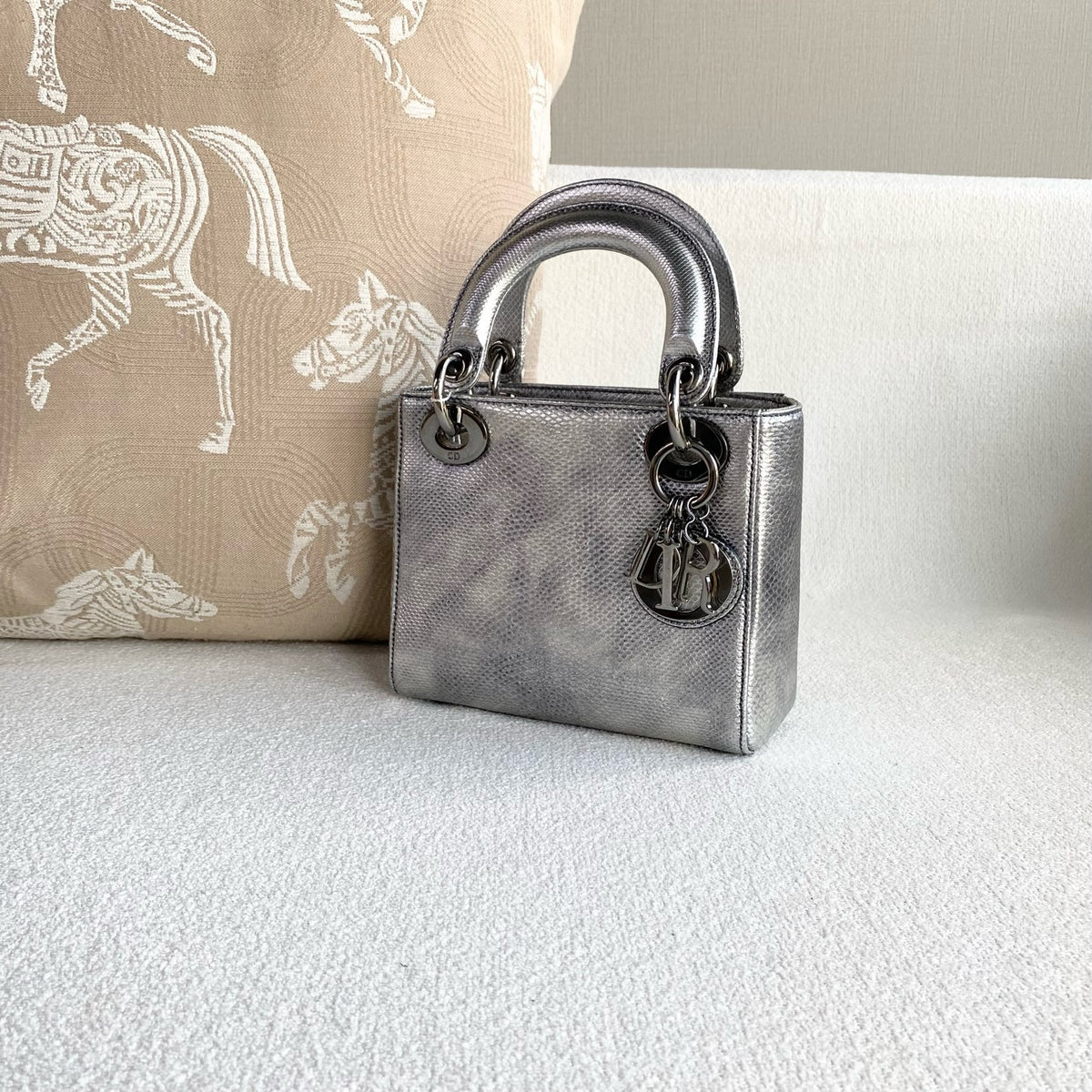 Dior - Lady Dior - Exotic leathers - Python - Silver - (mini)