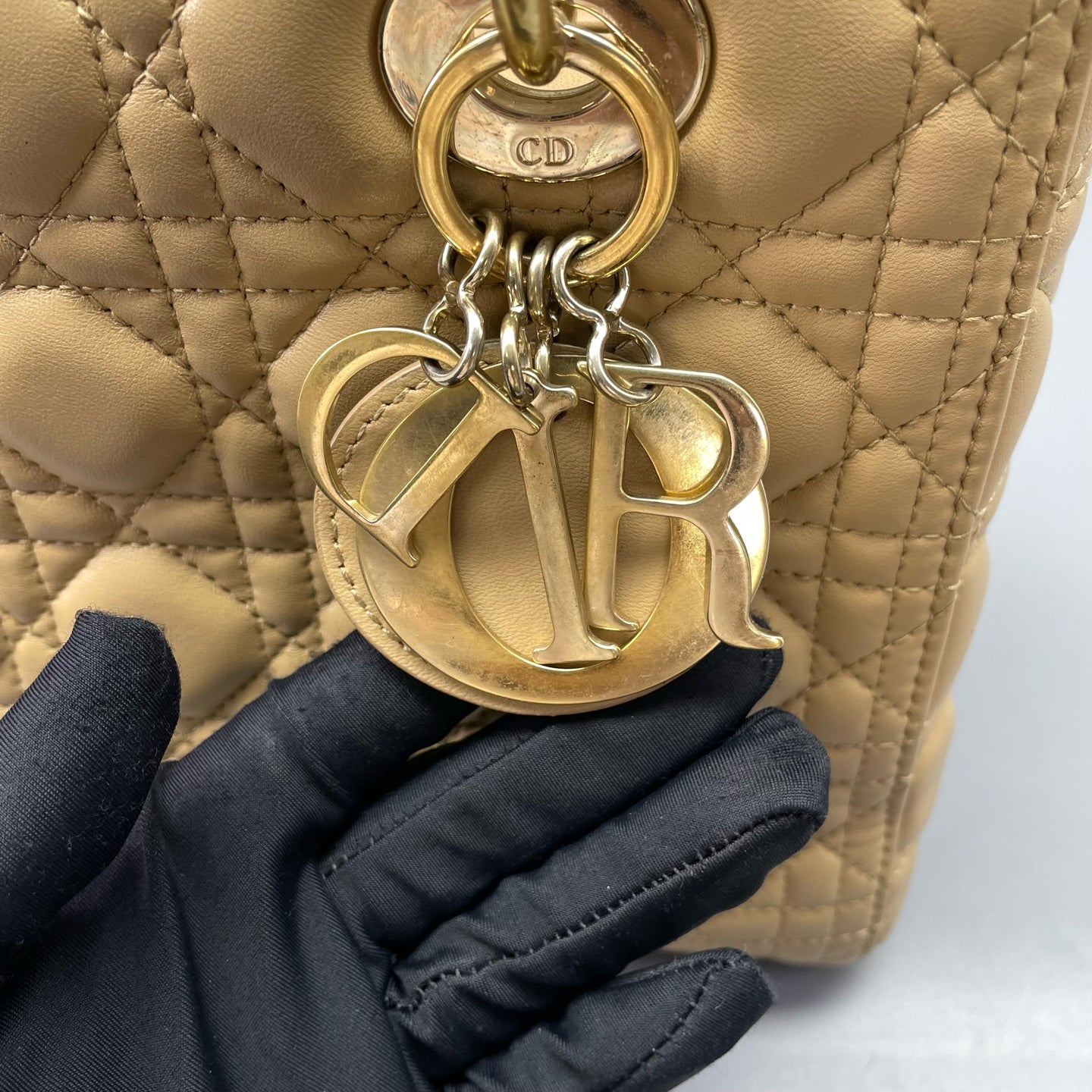 Dior - Lady Dior - Lambskin leather - Beige - (medium)