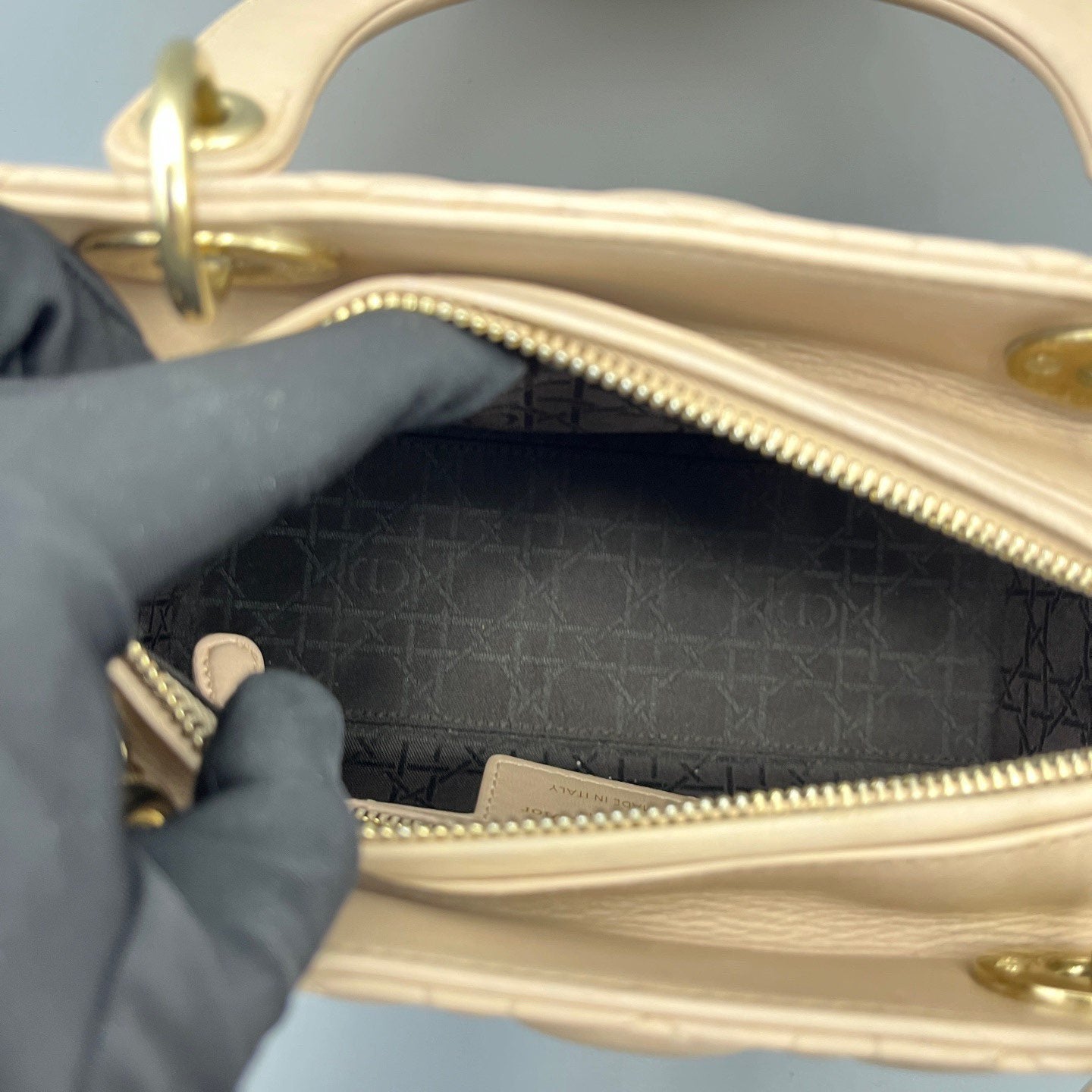 Dior - Lady Dior - Lambskin leather - Beige - (medium)