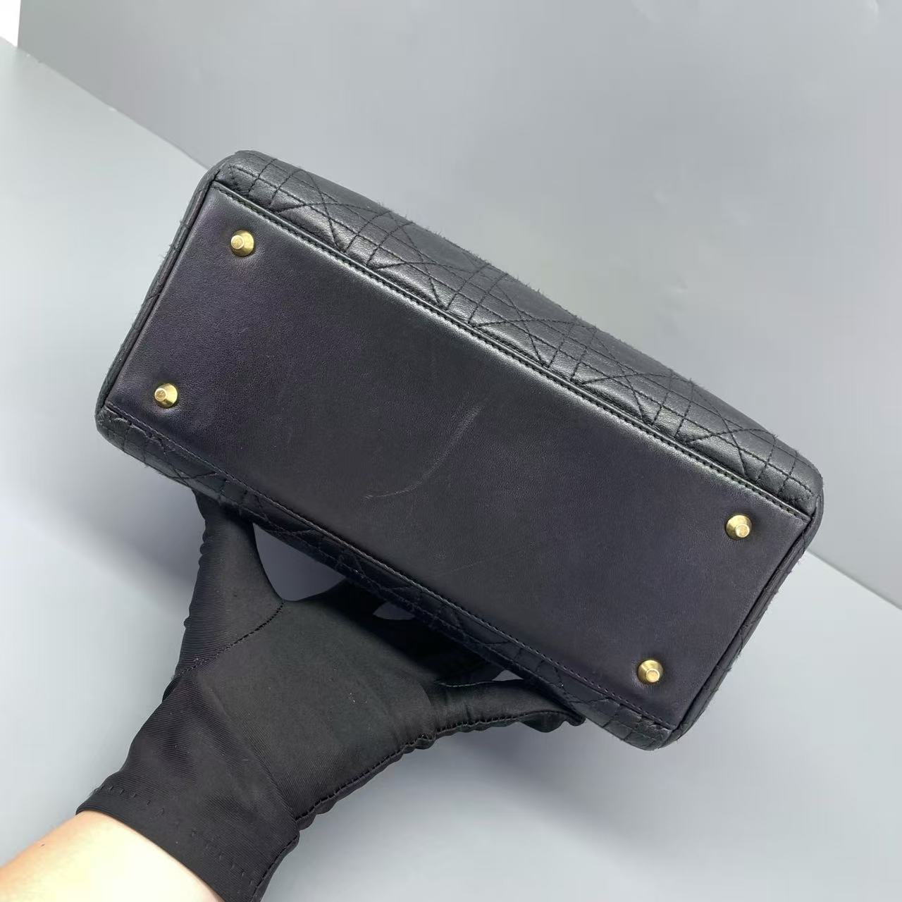 Dior - Lady Dior - Lambskin leather - Black with Gold-Tone Hardware - (Medium)