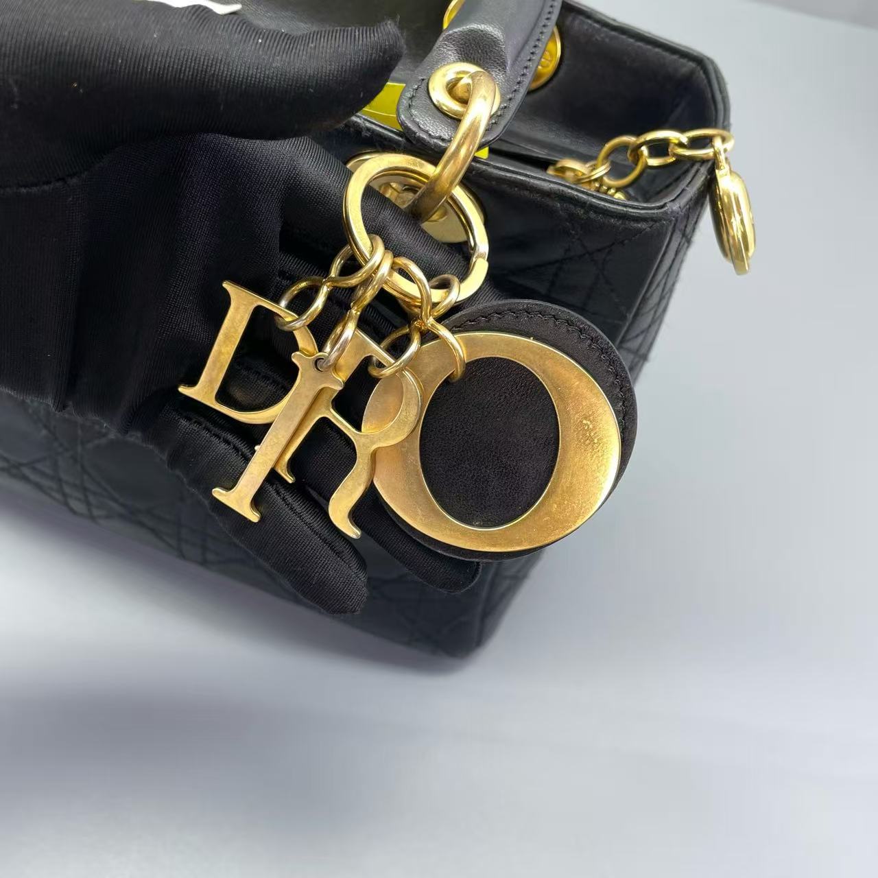 Dior - Lady Dior - Lambskin leather - Black with Gold-Tone Hardware - (Medium)