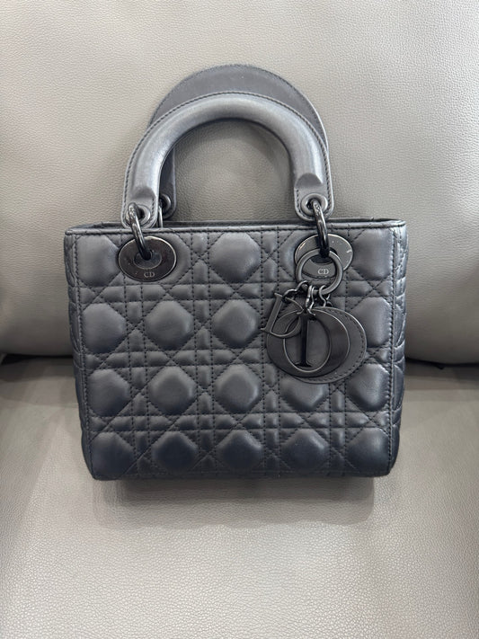 Dior - Lady Dior - Lambskin leather - Black with Matte Black Hardware - (mini)
