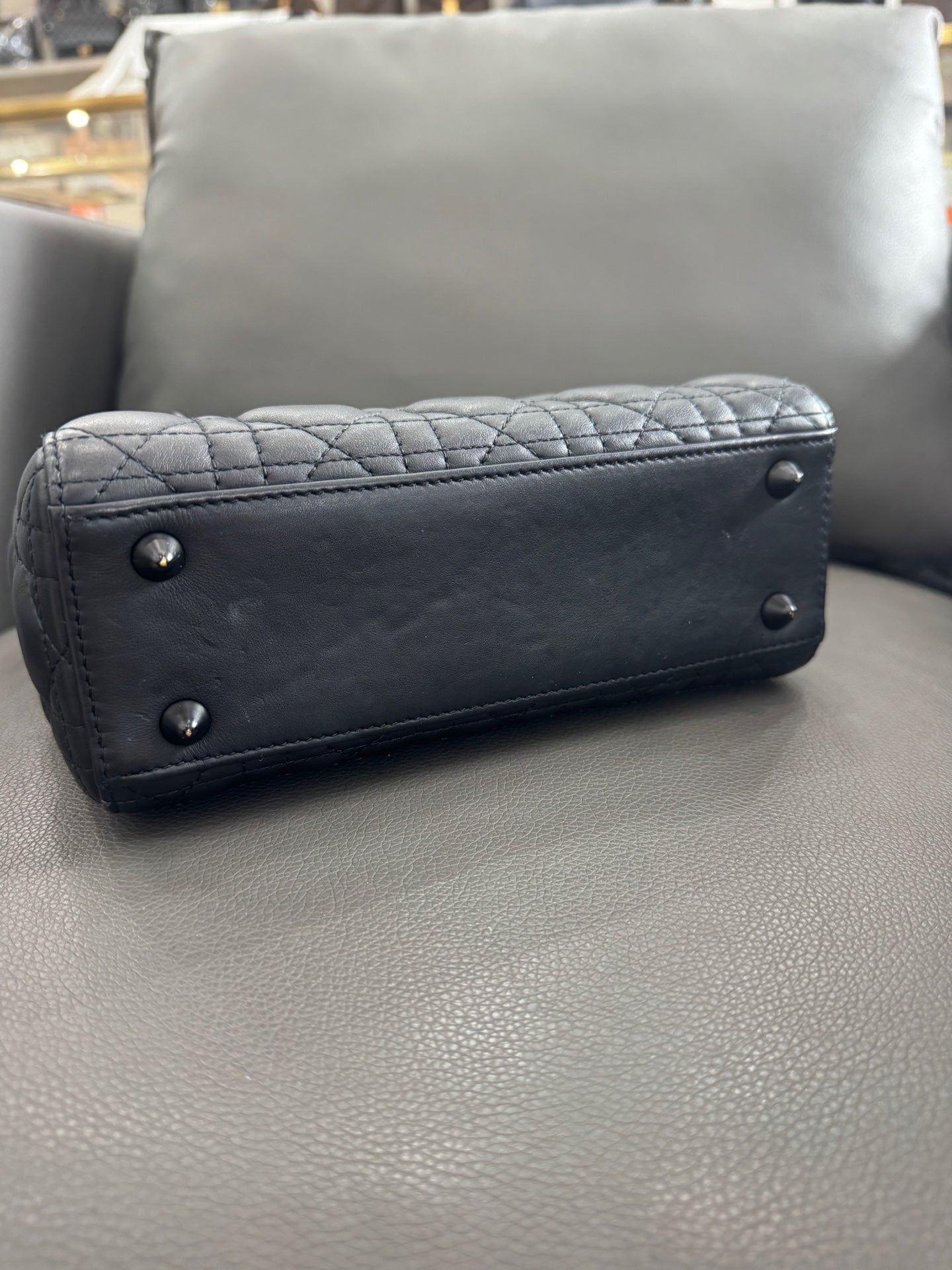 Dior - Lady Dior - Lambskin leather - Black with Matte Black Hardware - (mini)