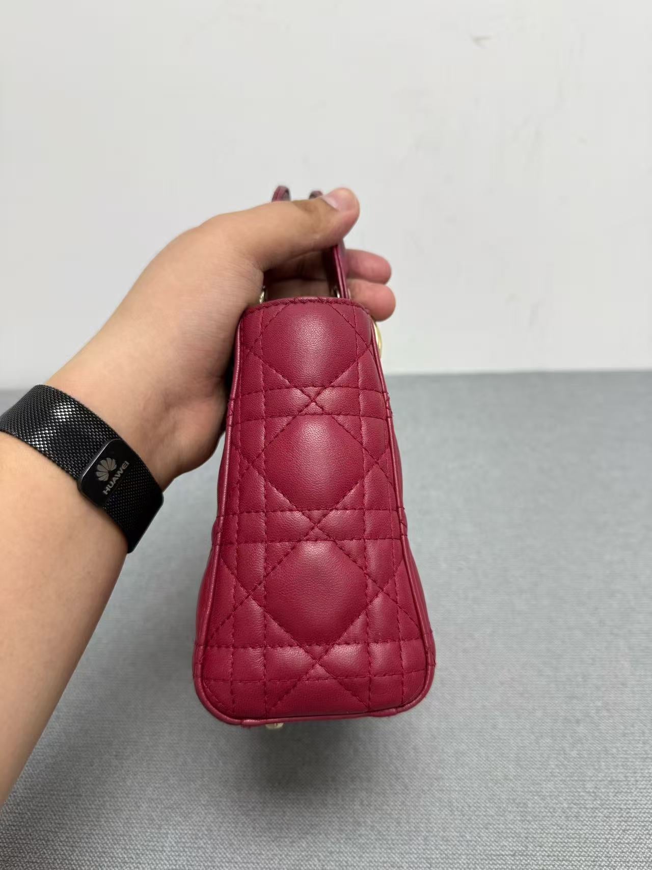 Dior - Lady Dior - Lambskin leather - Burgundy - (mini)