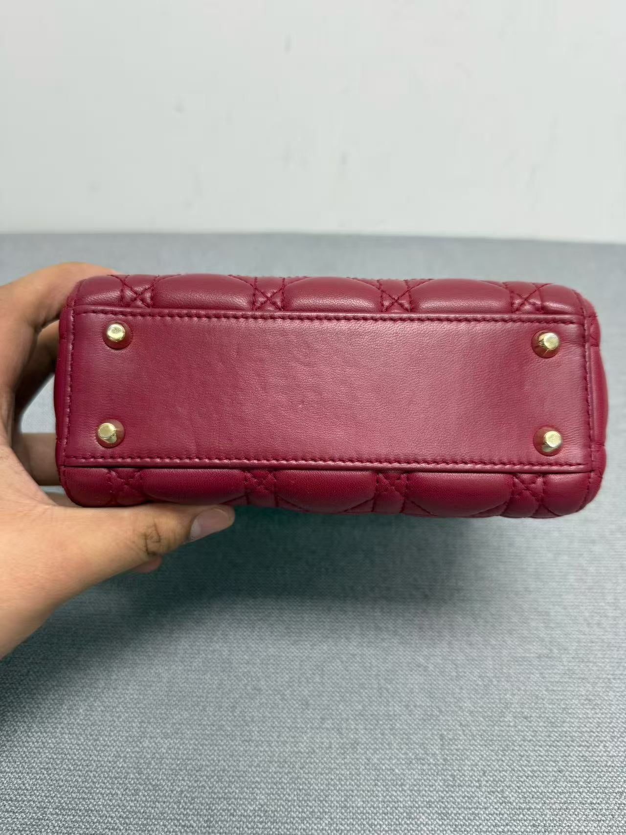 Dior - Lady Dior - Lambskin leather - Burgundy - (mini)