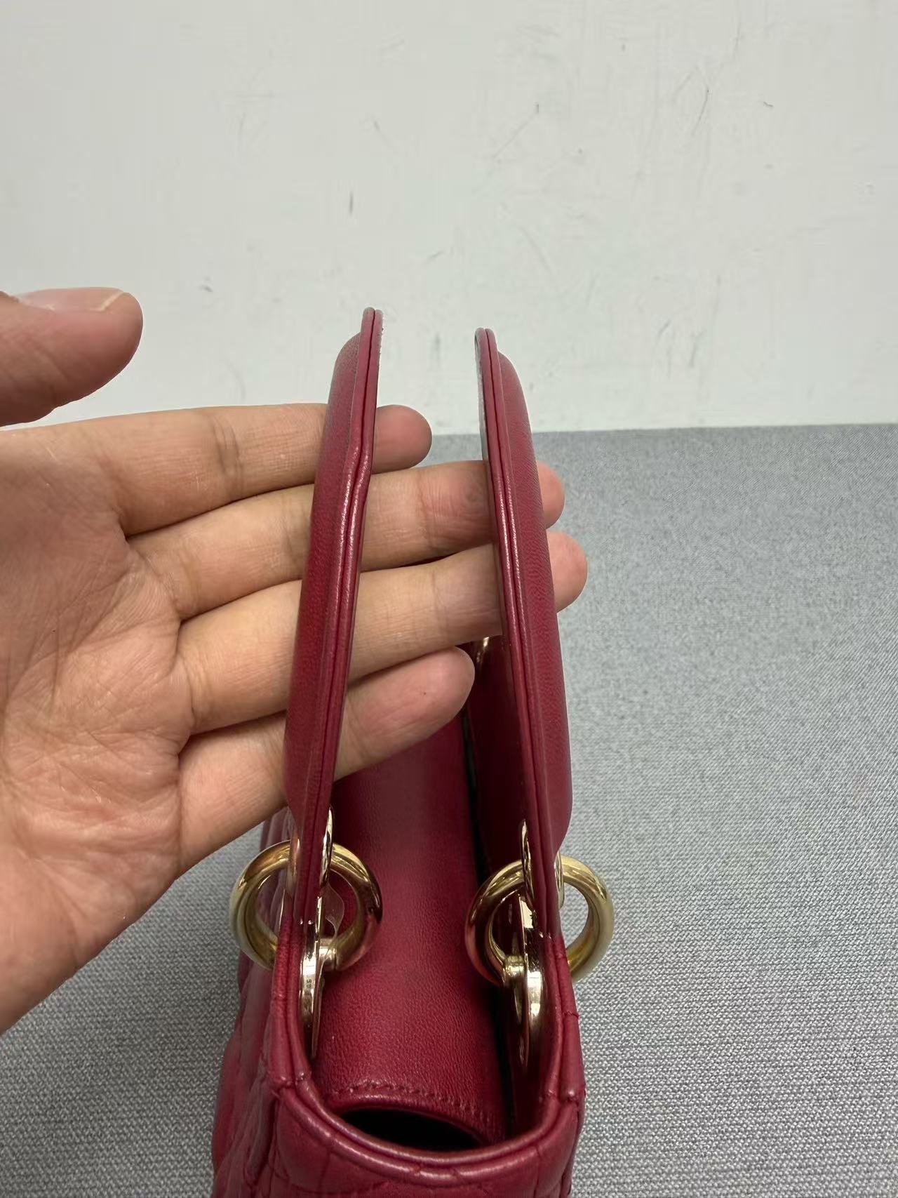 Dior - Lady Dior - Lambskin leather - Burgundy - (mini)
