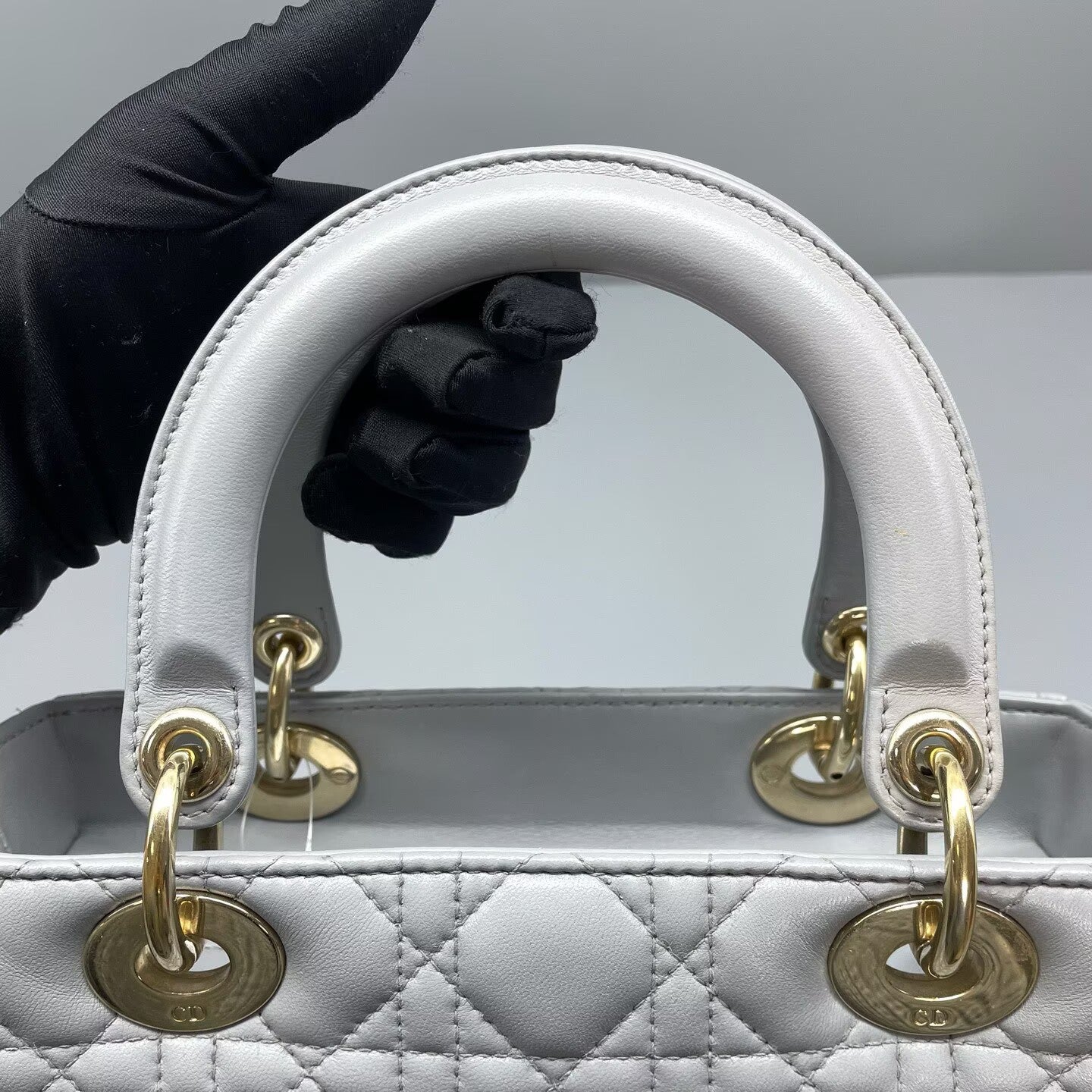 Dior - Lady Dior - Lambskin leather - Grey - (Medium)