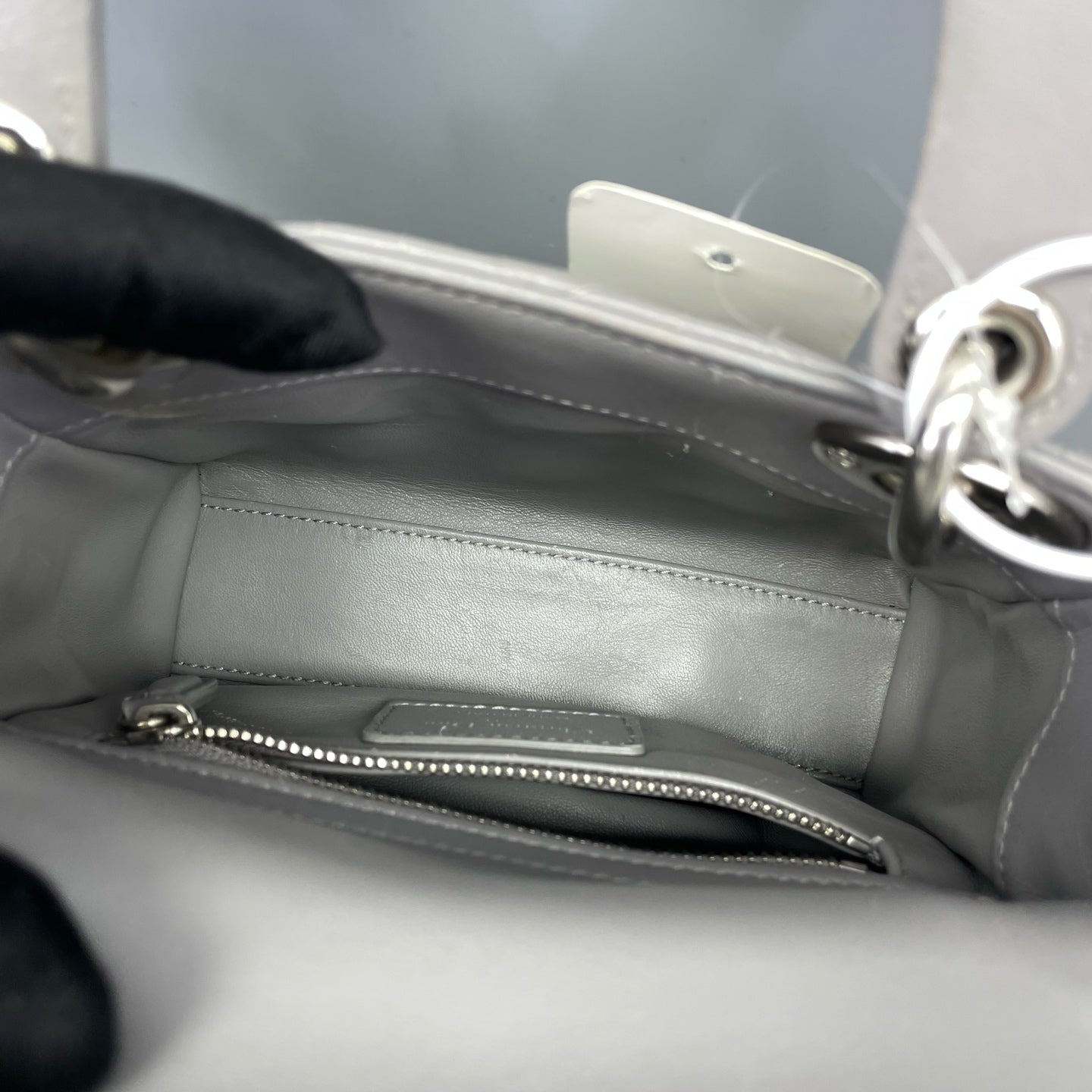 Dior - Lady Dior - Lambskin leather - Grey - (mini)