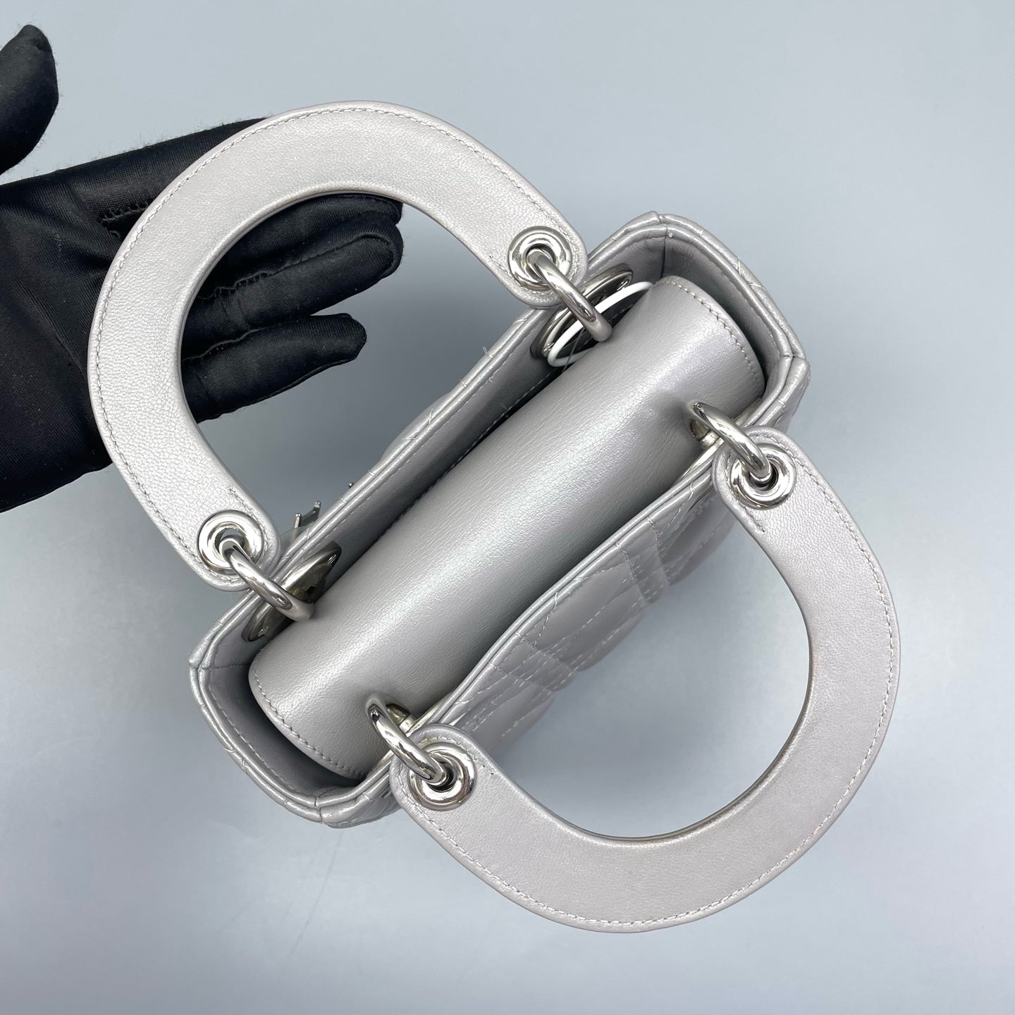 Dior - Lady Dior - Lambskin leather - Grey - (mini)