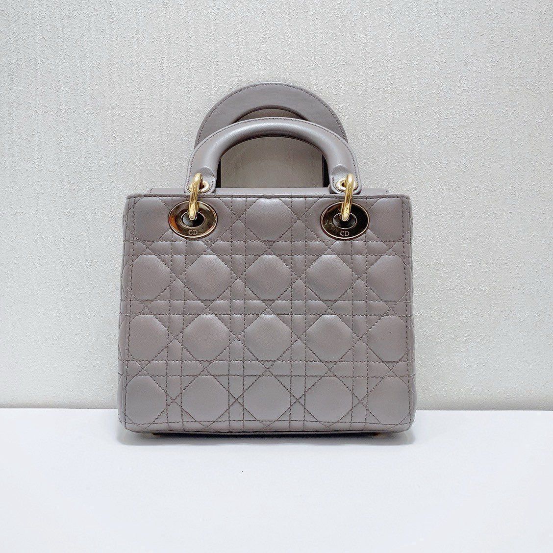 Dior - Lady Dior - Lambskin leather - Grey with Gold-Tone Hardware - (mini)