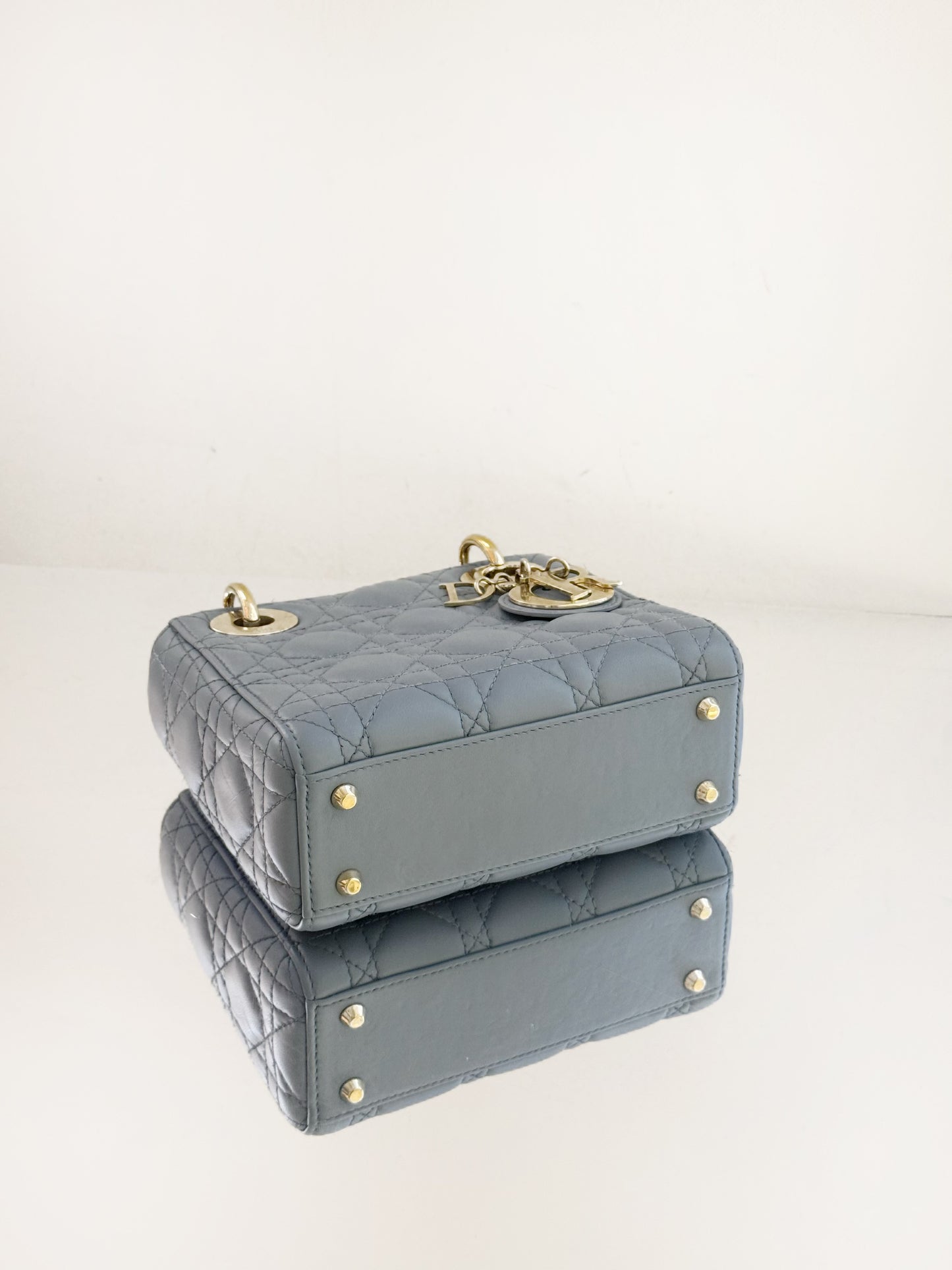 Dior - Lady Dior - Lambskin leather - Hazy Blue with Gold-Tone Hardware - (Mini)