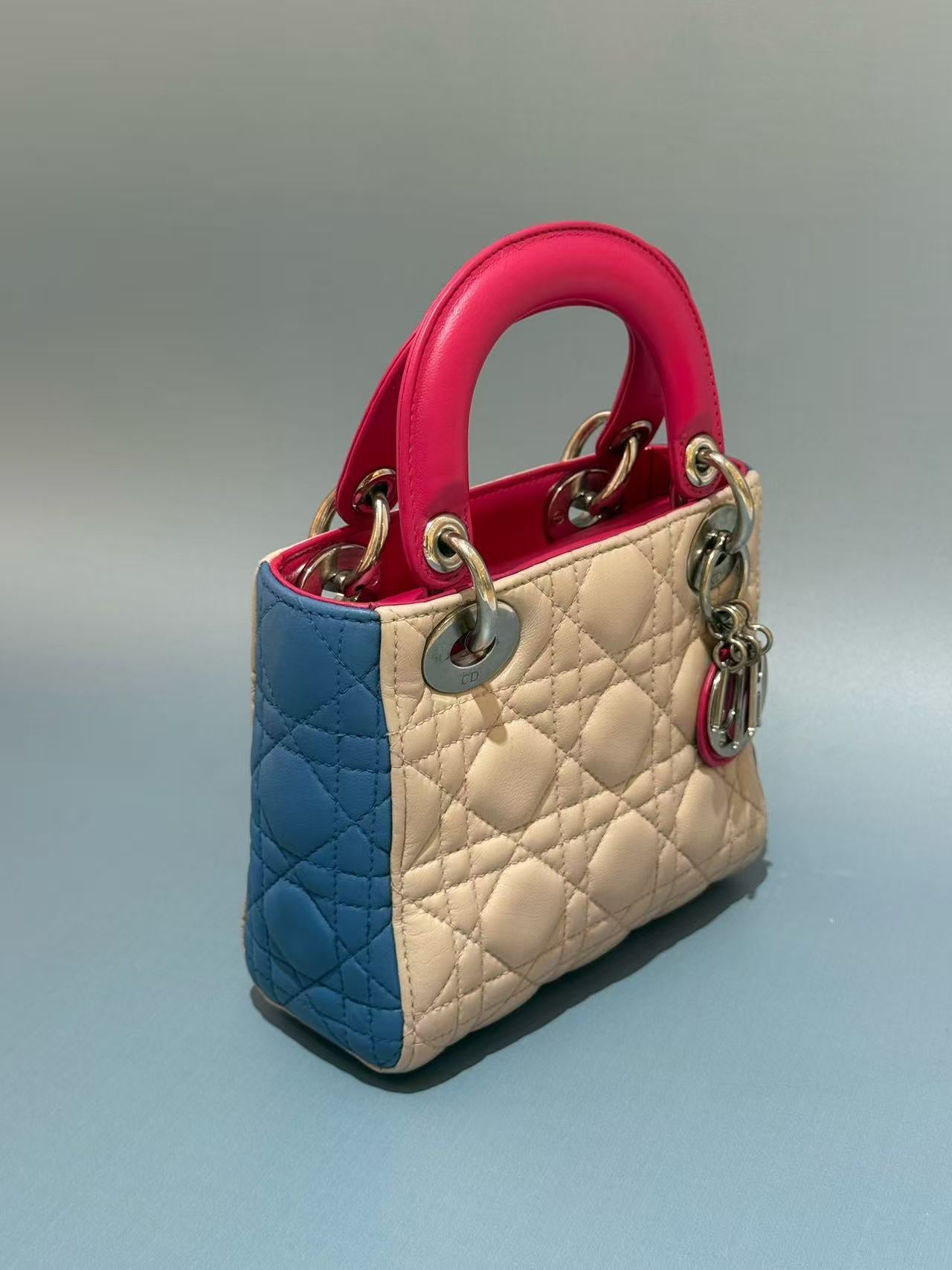 Dior - Lady Dior - Lambskin leather - Multicolour (Pink, Blue, Beige) - (mini)