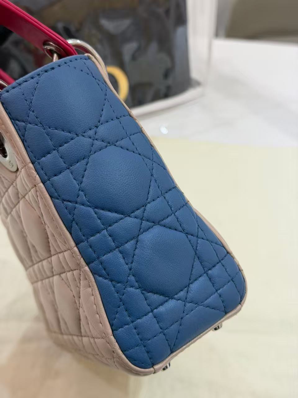 Dior - Lady Dior - Lambskin leather - Multicolour (Pink, Blue, Beige) - (mini)
