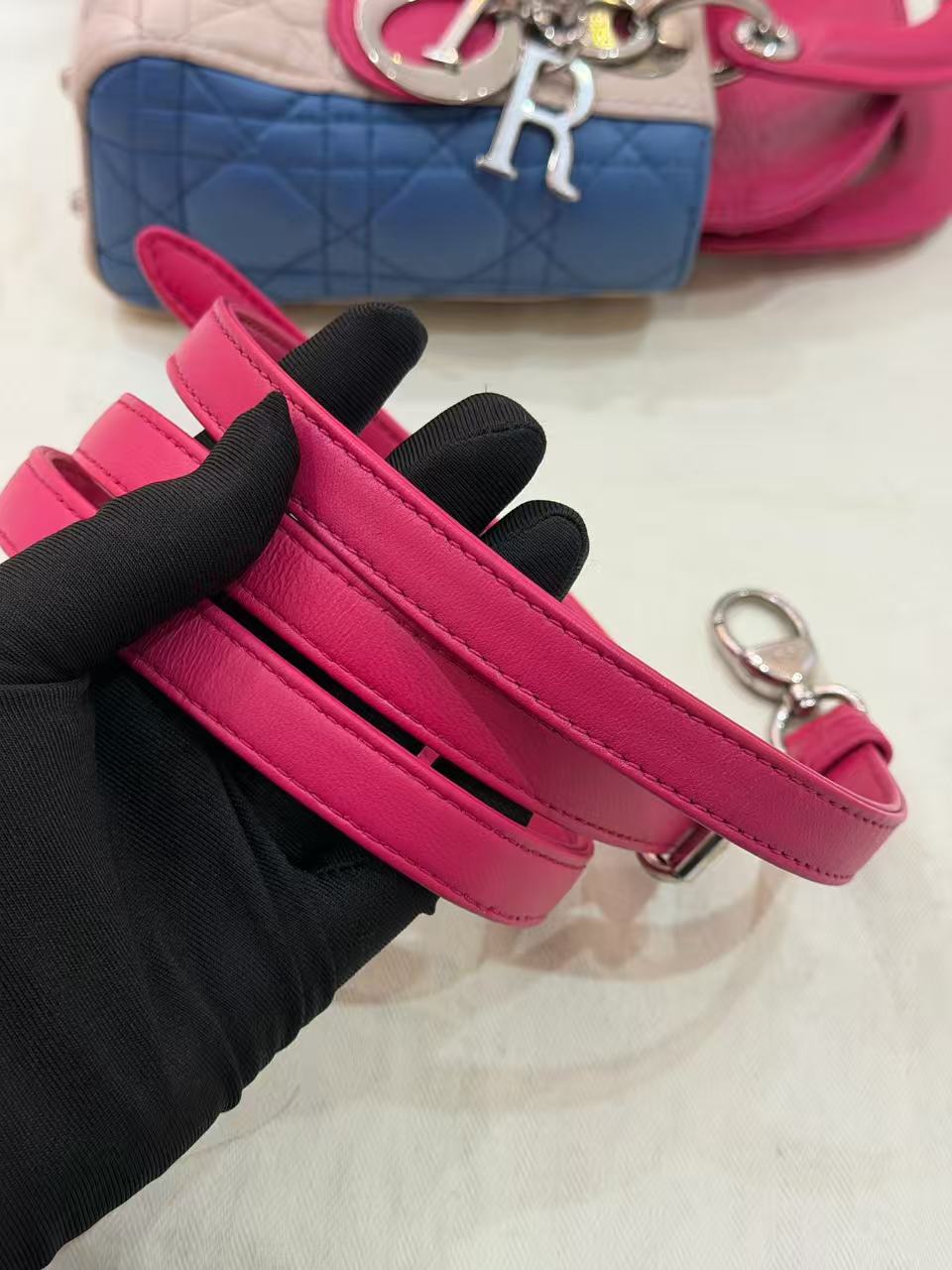 Dior - Lady Dior - Lambskin leather - Multicolour (Pink, Blue, Beige) - (mini)