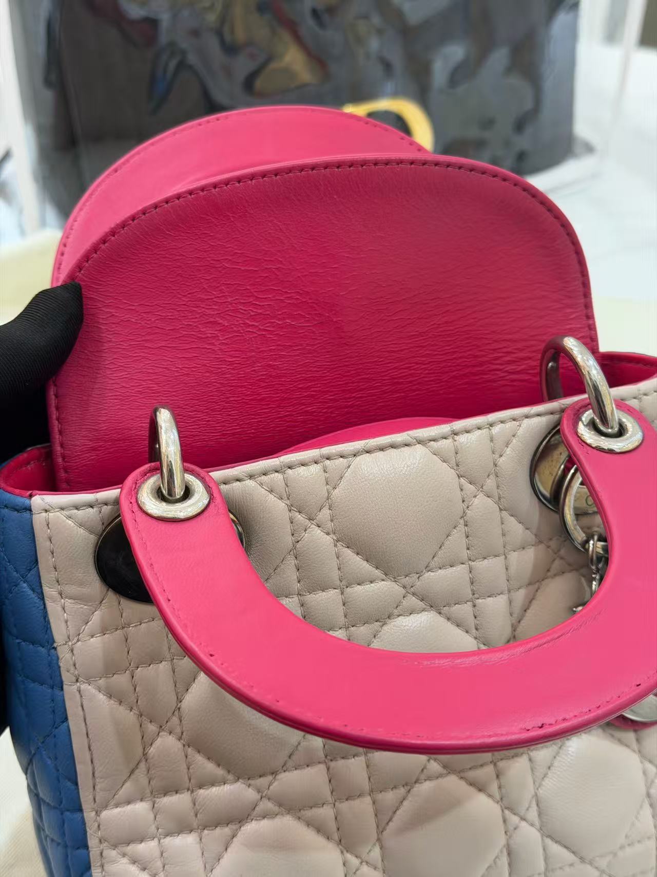 Dior - Lady Dior - Lambskin leather - Multicolour (Pink, Blue, Beige) - (mini)