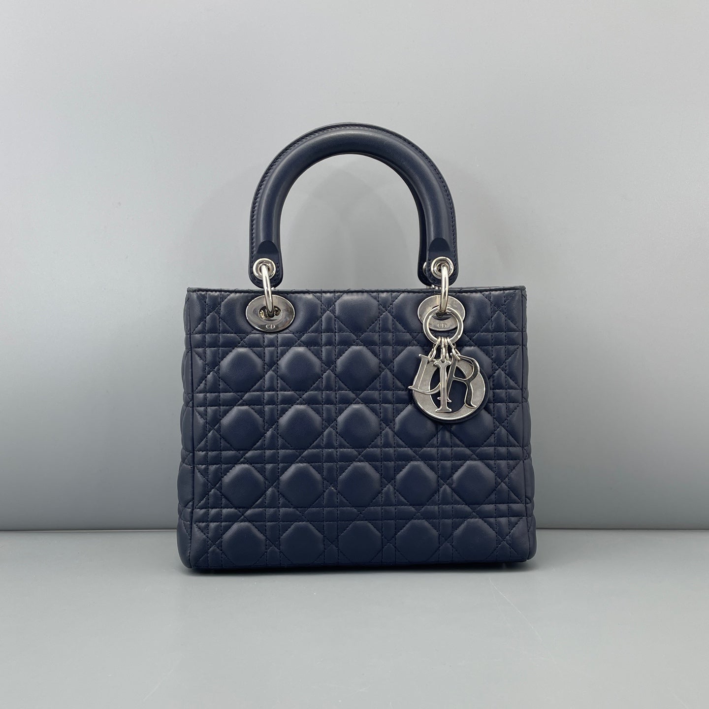 Dior - Lady Dior - Lambskin leather - Navy Blue - (Medium)