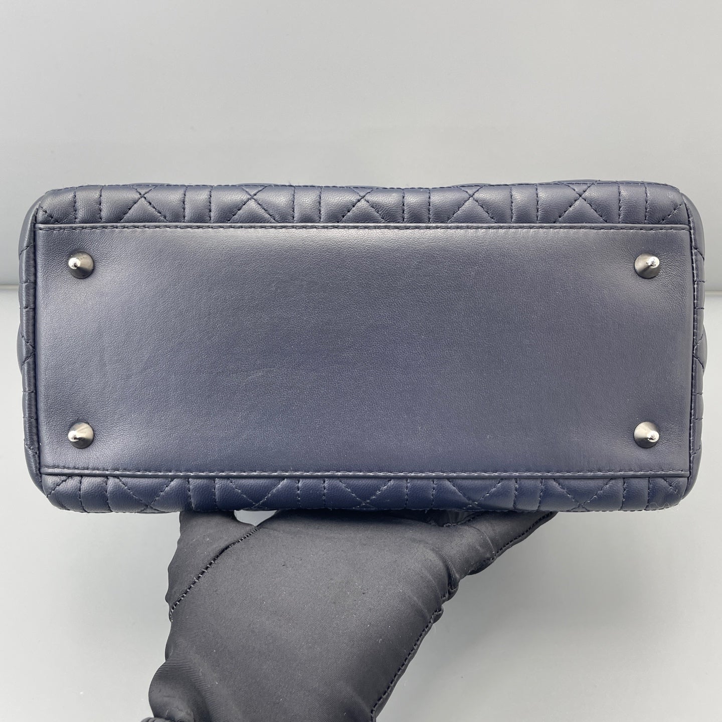 Dior - Lady Dior - Lambskin leather - Navy Blue - (Medium)