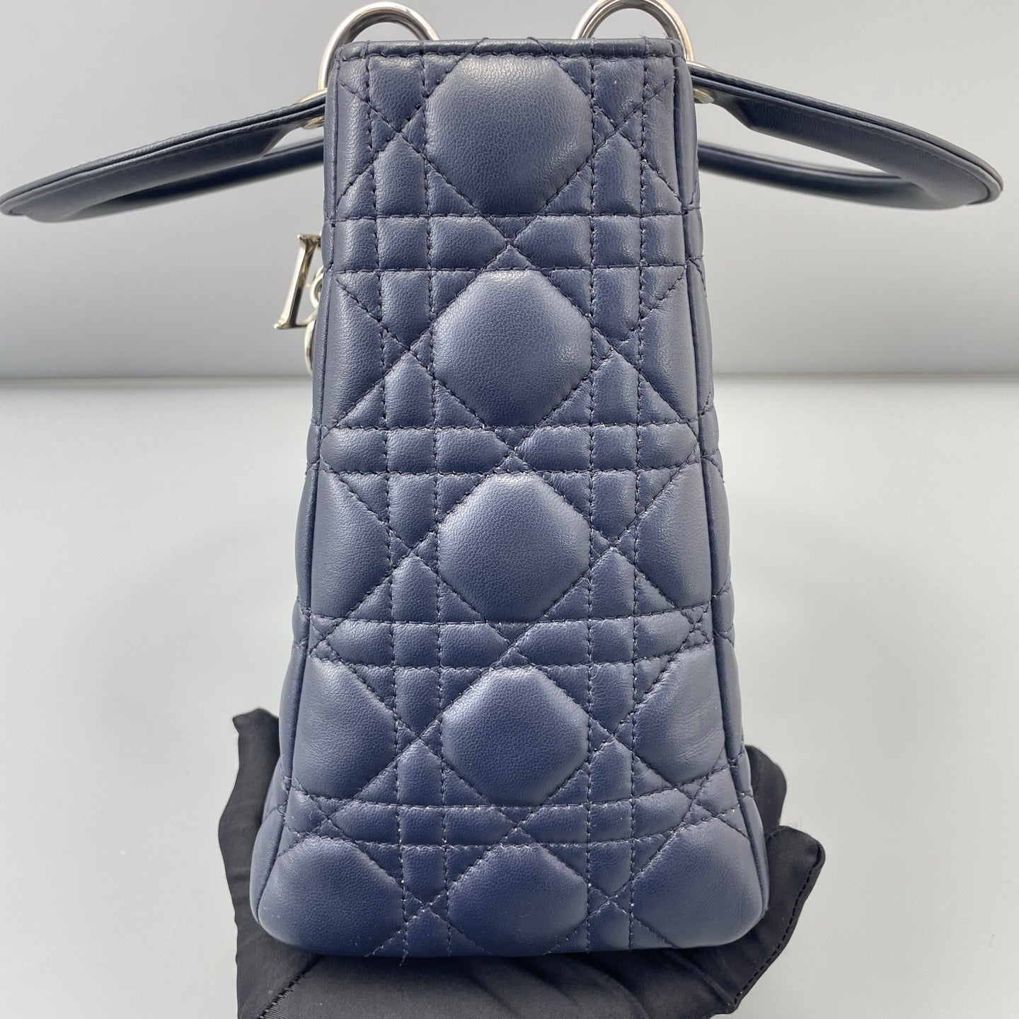 Dior - Lady Dior - Lambskin leather - Navy Blue - (Medium)