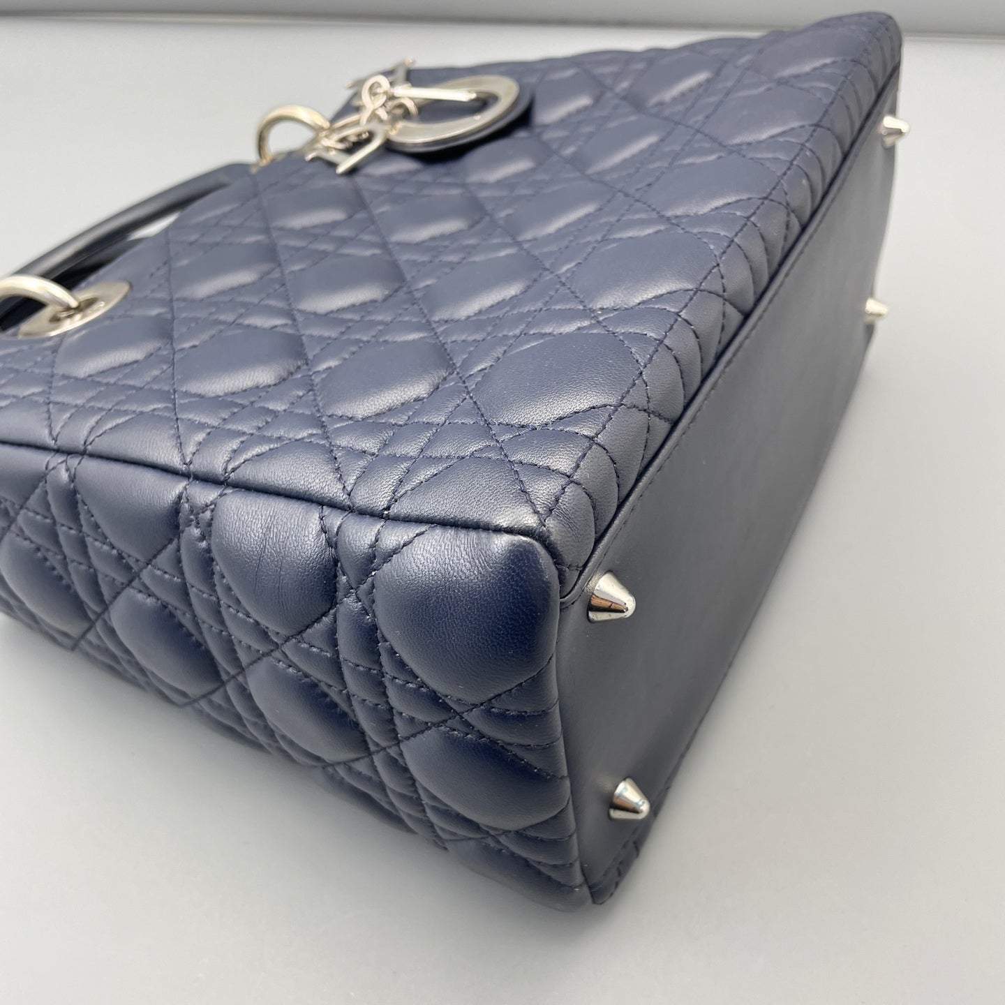 Dior - Lady Dior - Lambskin leather - Navy Blue - (Medium)