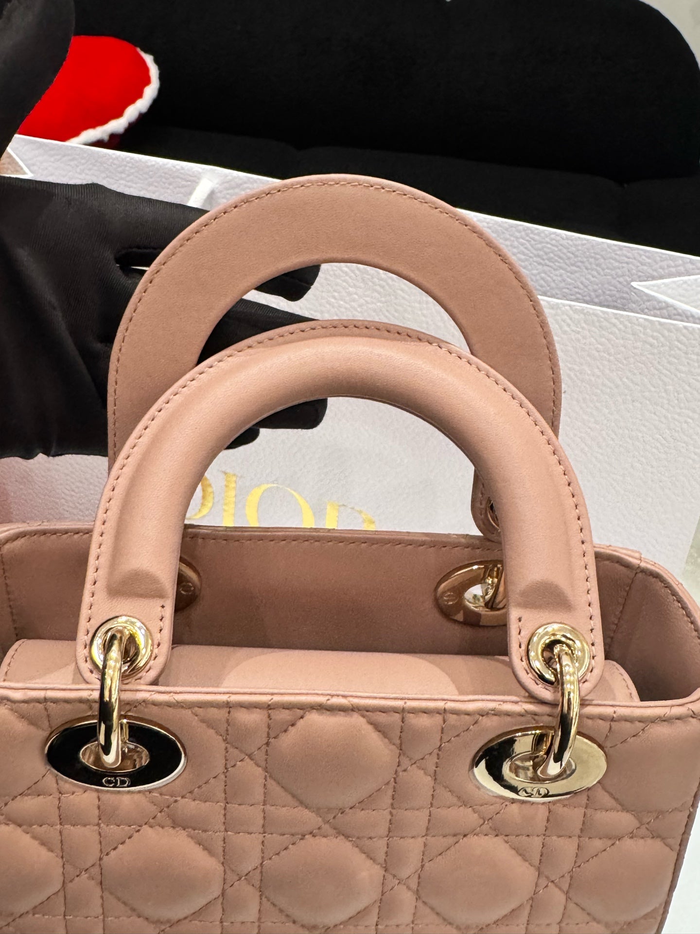 Dior - Lady Dior - Lambskin leather - Nude pink - (Small)