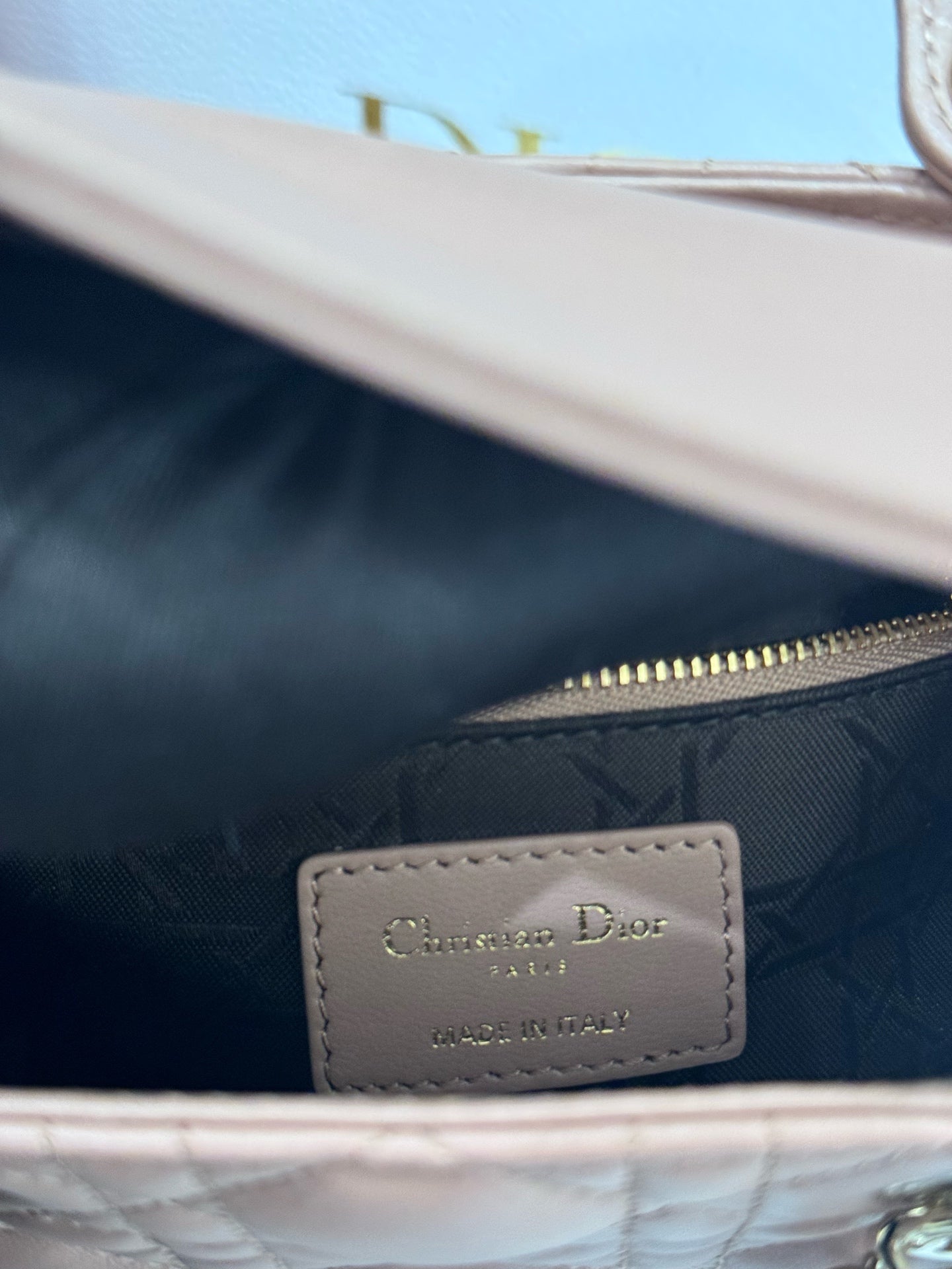 Dior - Lady Dior - Lambskin leather - Nude pink - (Small)