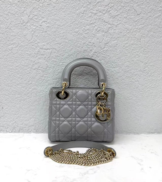 Dior - Lady Dior - Lambskin leather - Pearlescent Grey - (mini)