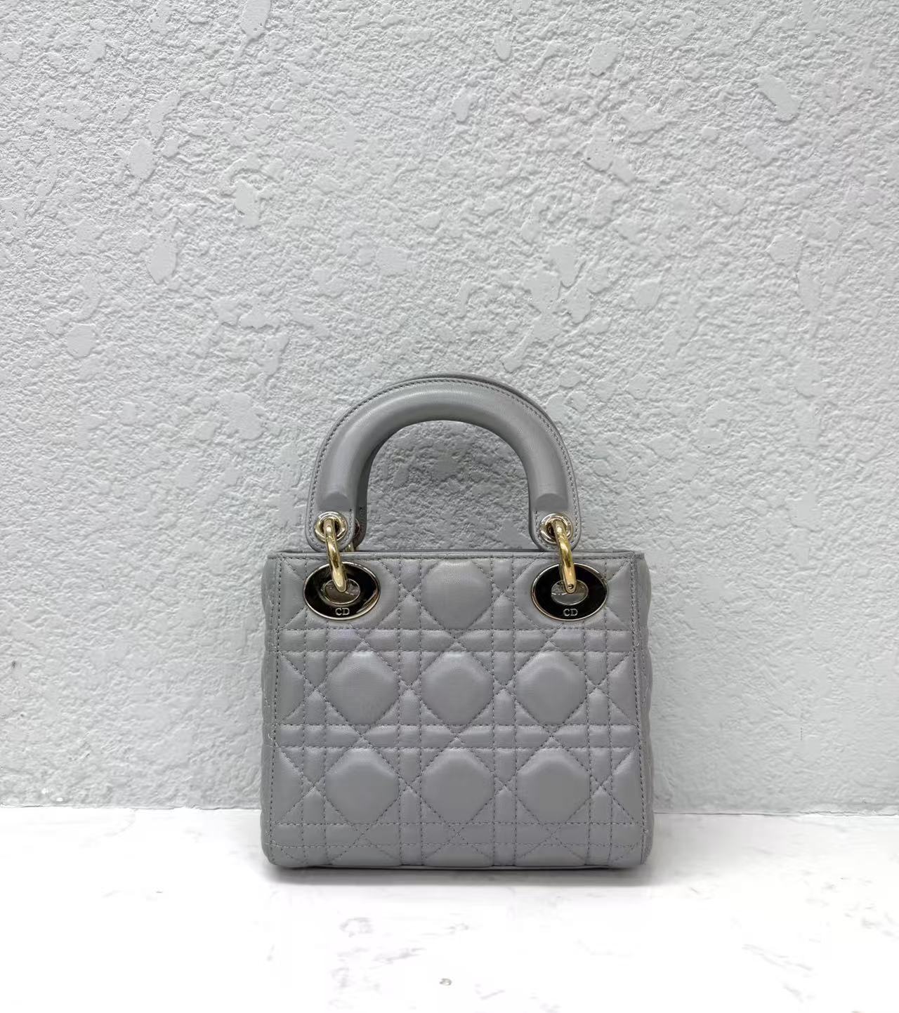 Dior - Lady Dior - Lambskin leather - Pearlescent Grey - (mini)