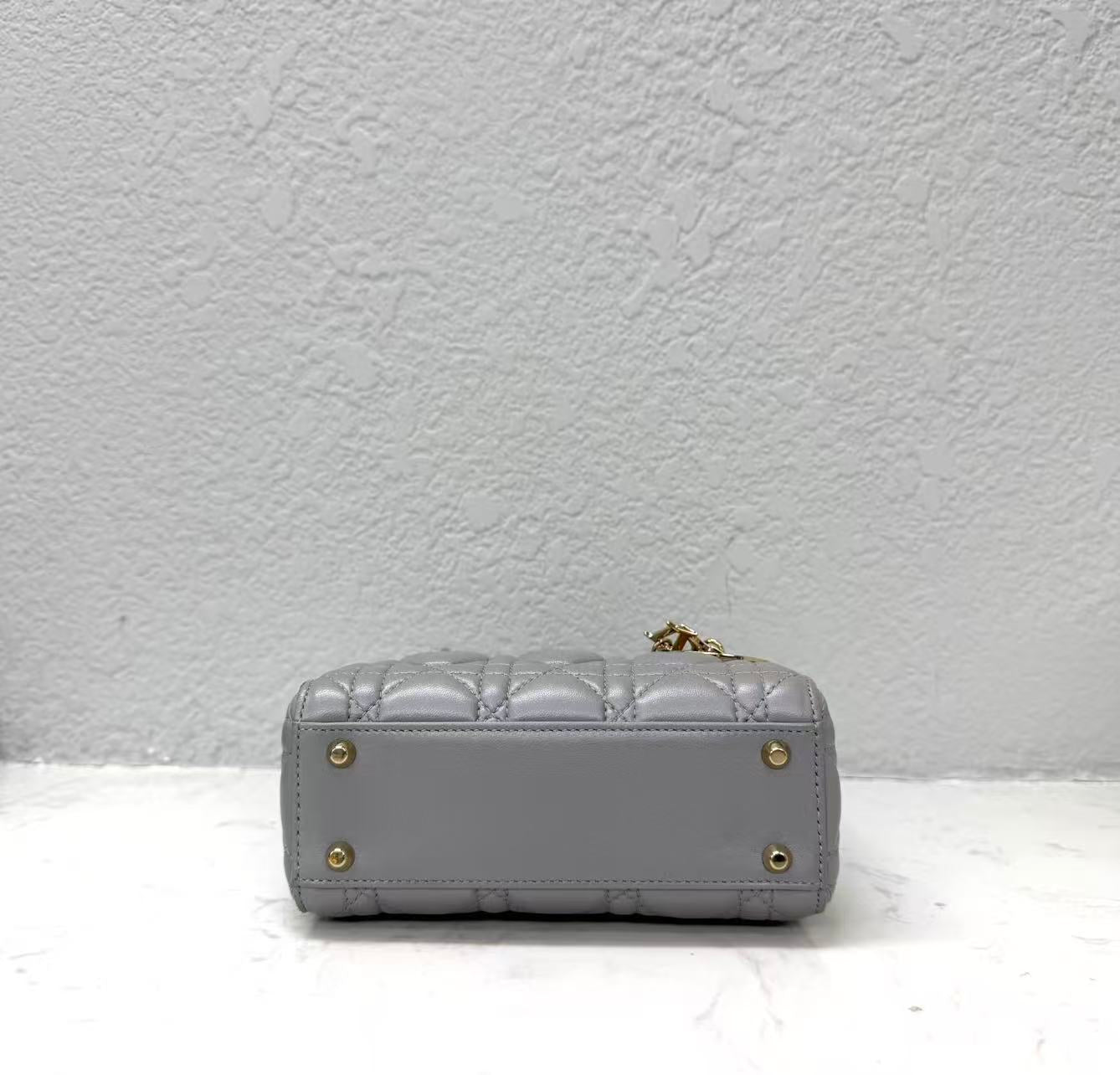 Dior - Lady Dior - Lambskin leather - Pearlescent Grey - (mini)
