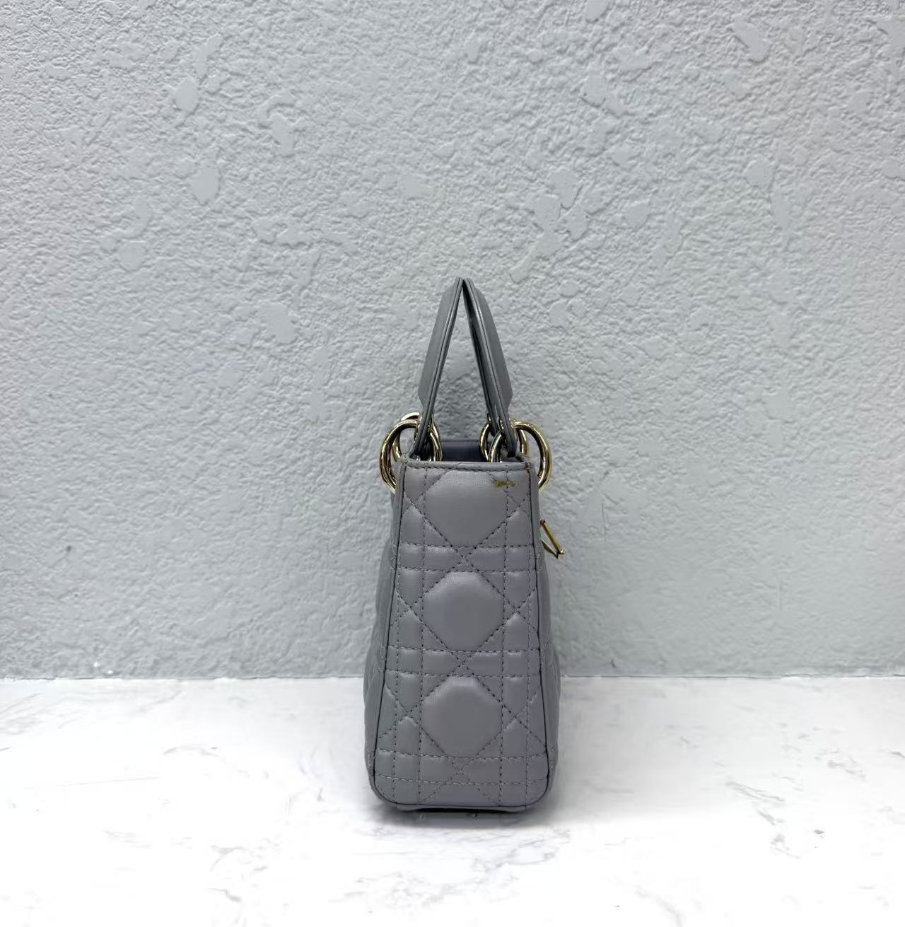 Dior - Lady Dior - Lambskin leather - Pearlescent Grey - (mini)