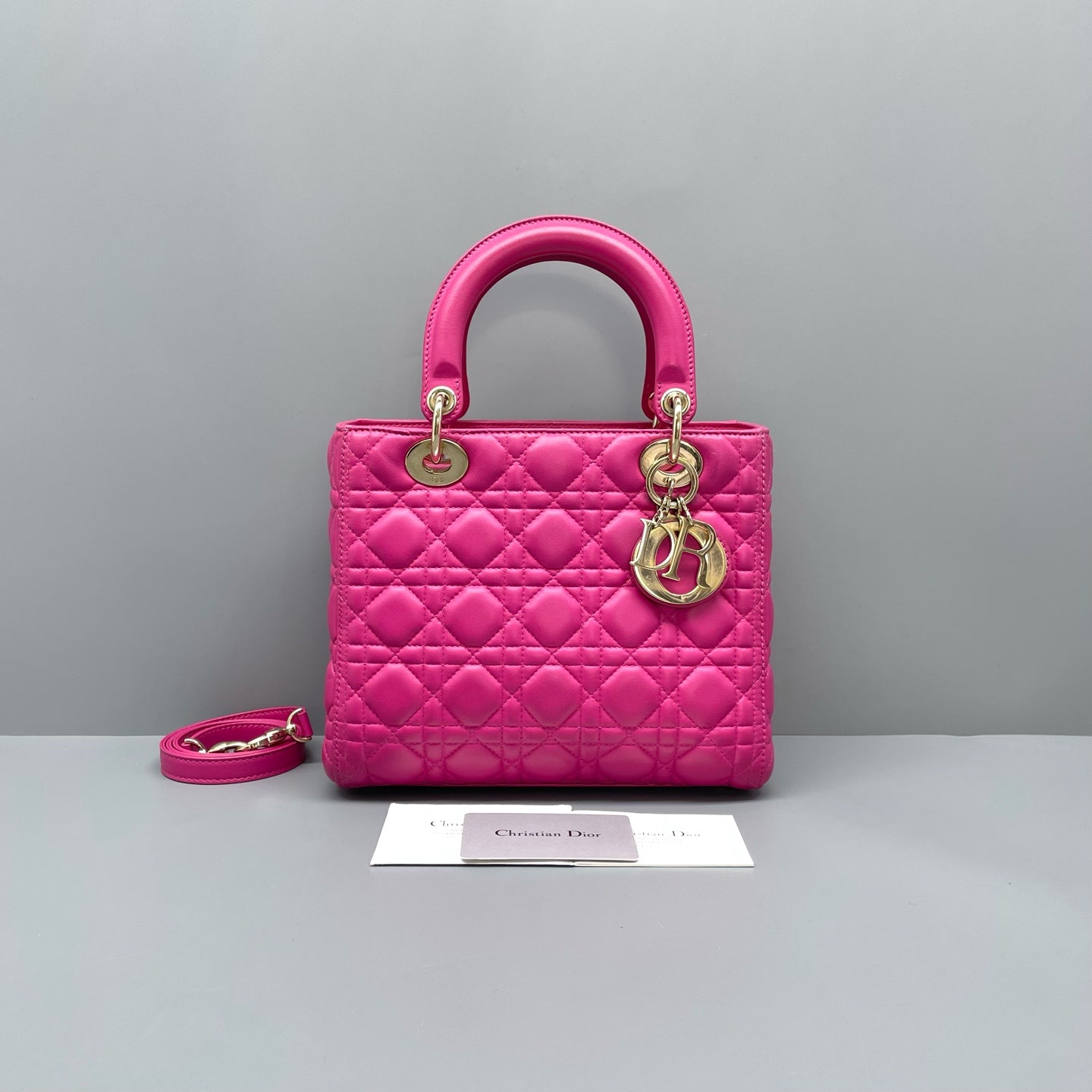 Dior - Lady Dior - Lambskin leather - Pink - (medium)