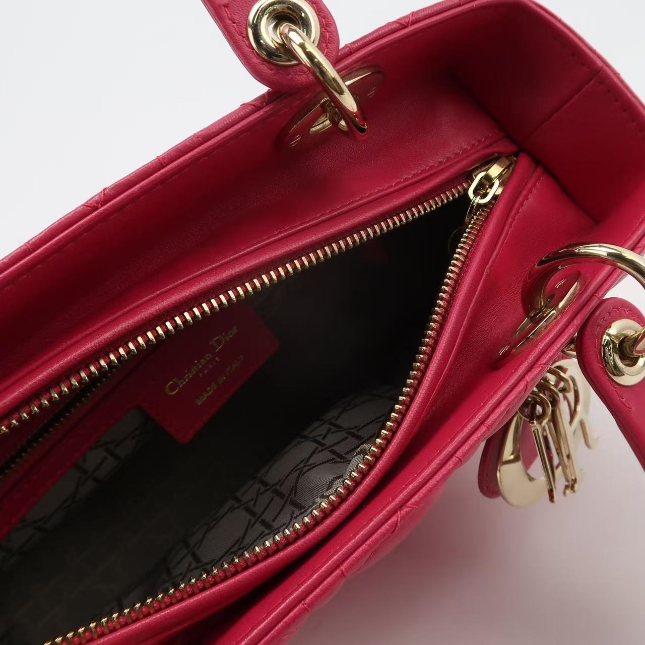 Dior - Lady Dior - Lambskin leather - Pink - (Medium)