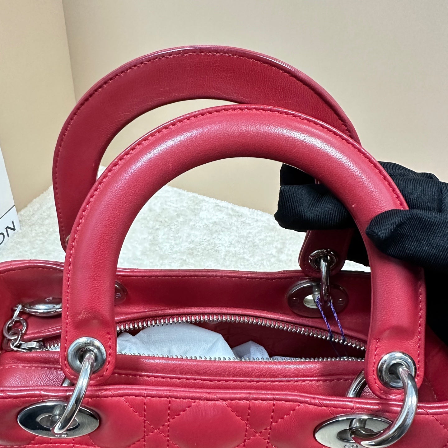 Dior - Lady Dior - Lambskin leather - Red - (Medium)