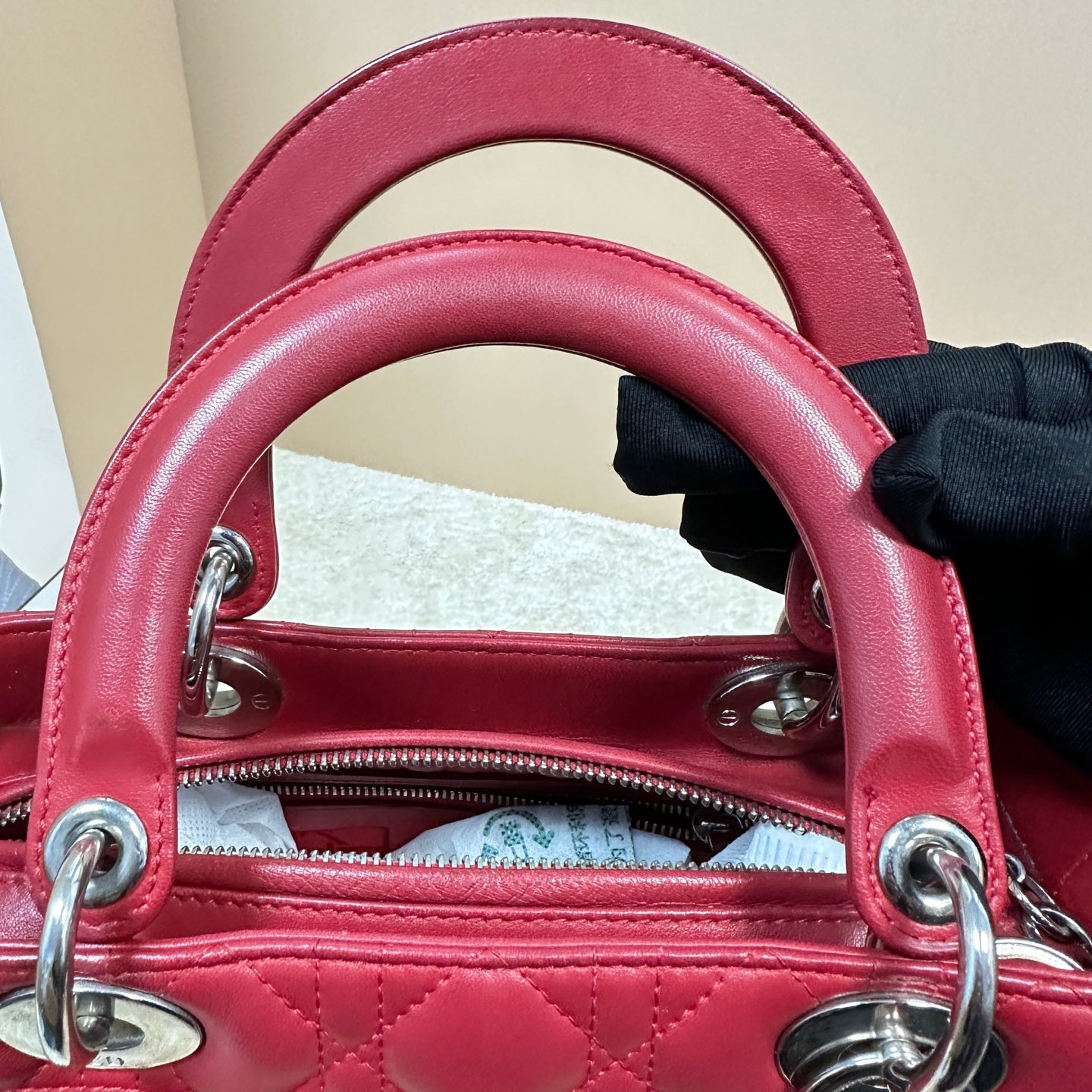 Dior - Lady Dior - Lambskin leather - Red - (Medium)